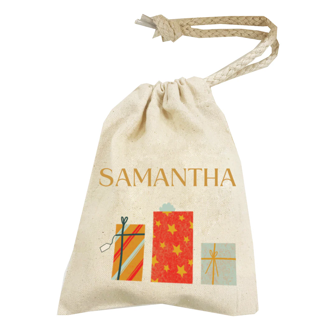 Personalised Christmas Money Pouch - Custom Festive Coin Bag - Holiday Gift Sack - Add Your Name - Image 4