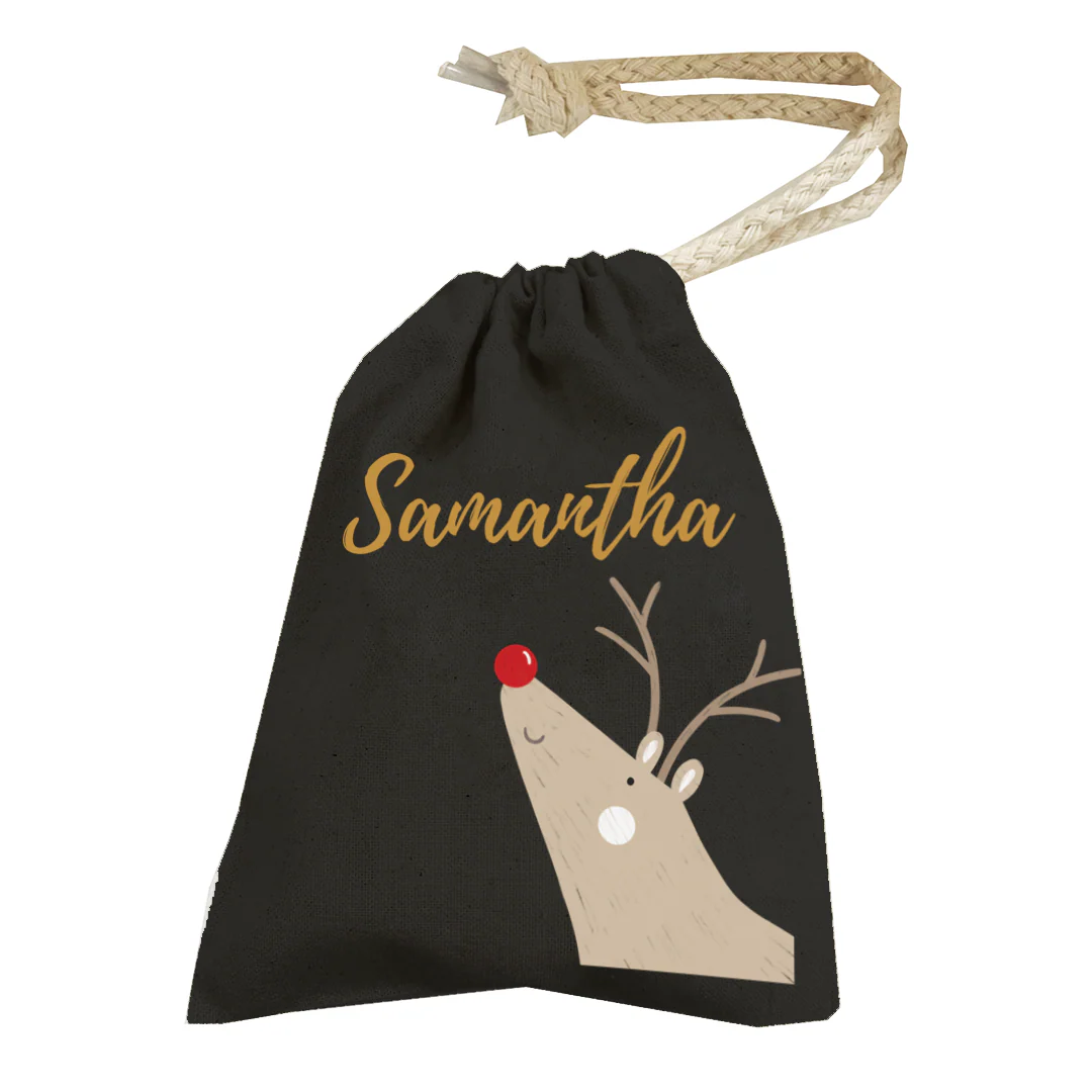 Personalised Christmas Money Pouch - Custom Festive Coin Bag - Holiday Gift Sack - Add Your Name - Image 3