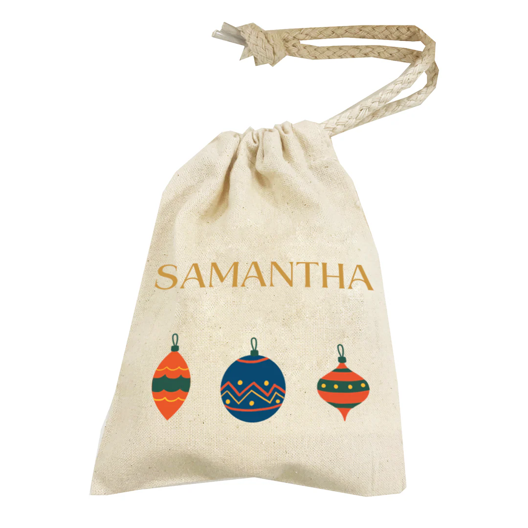 Personalised Christmas Money Pouch - Custom Festive Coin Bag - Holiday Gift Sack - Add Your Name - Image 3