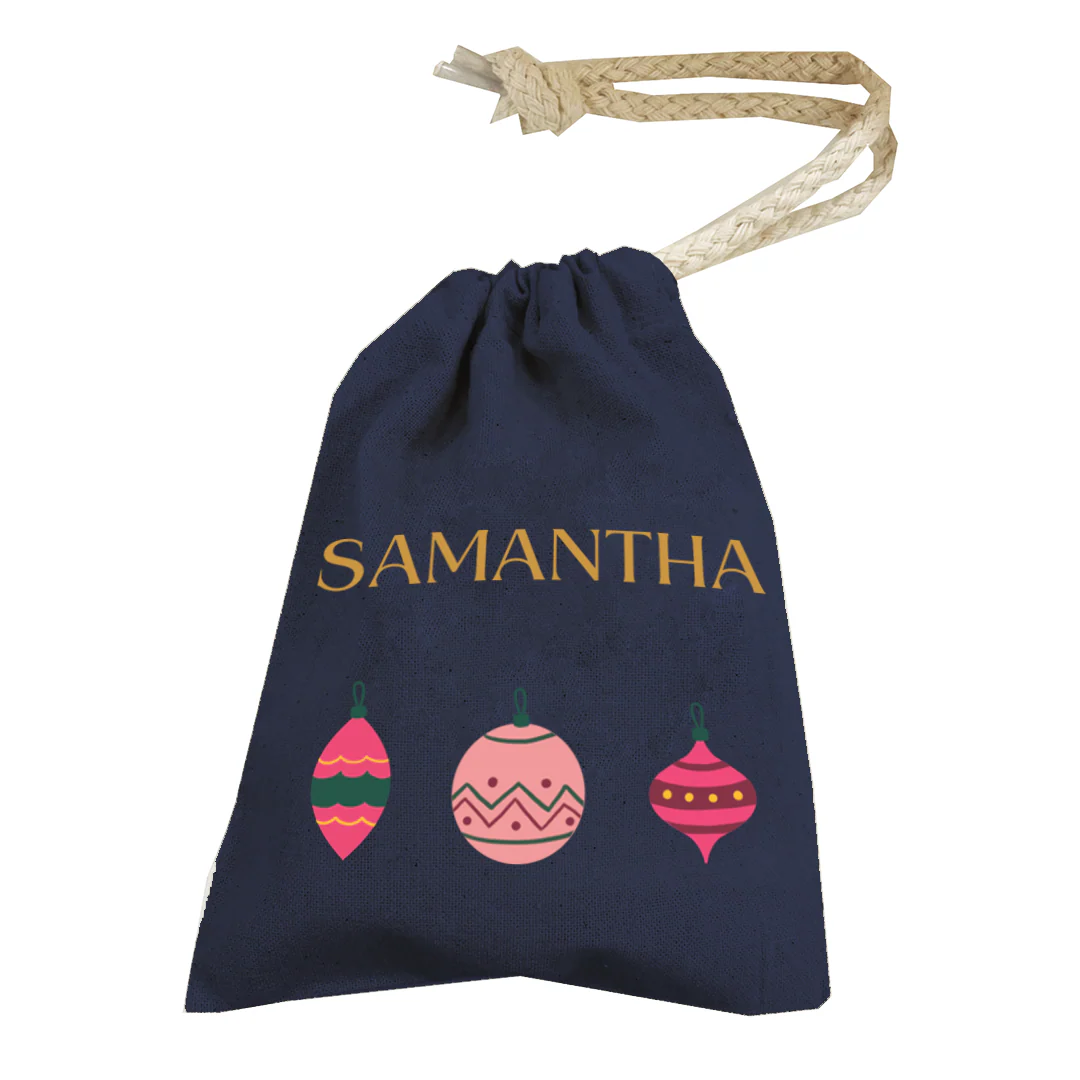 Personalised Christmas Money Pouch - Custom Festive Coin Bag - Holiday Gift Sack - Add Your Name - Image 3