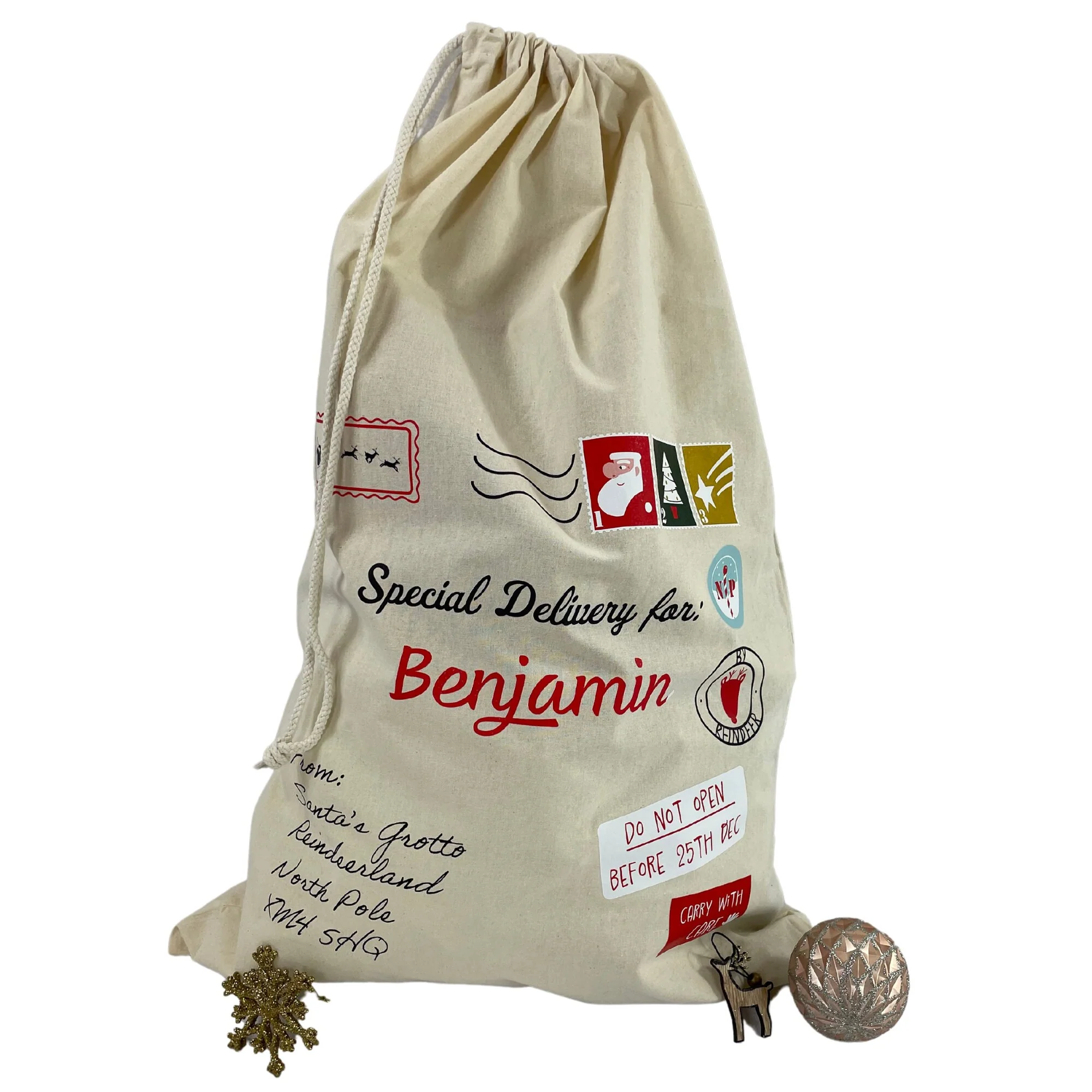 Personalised Santas Letter Christmas Sack - Image 6