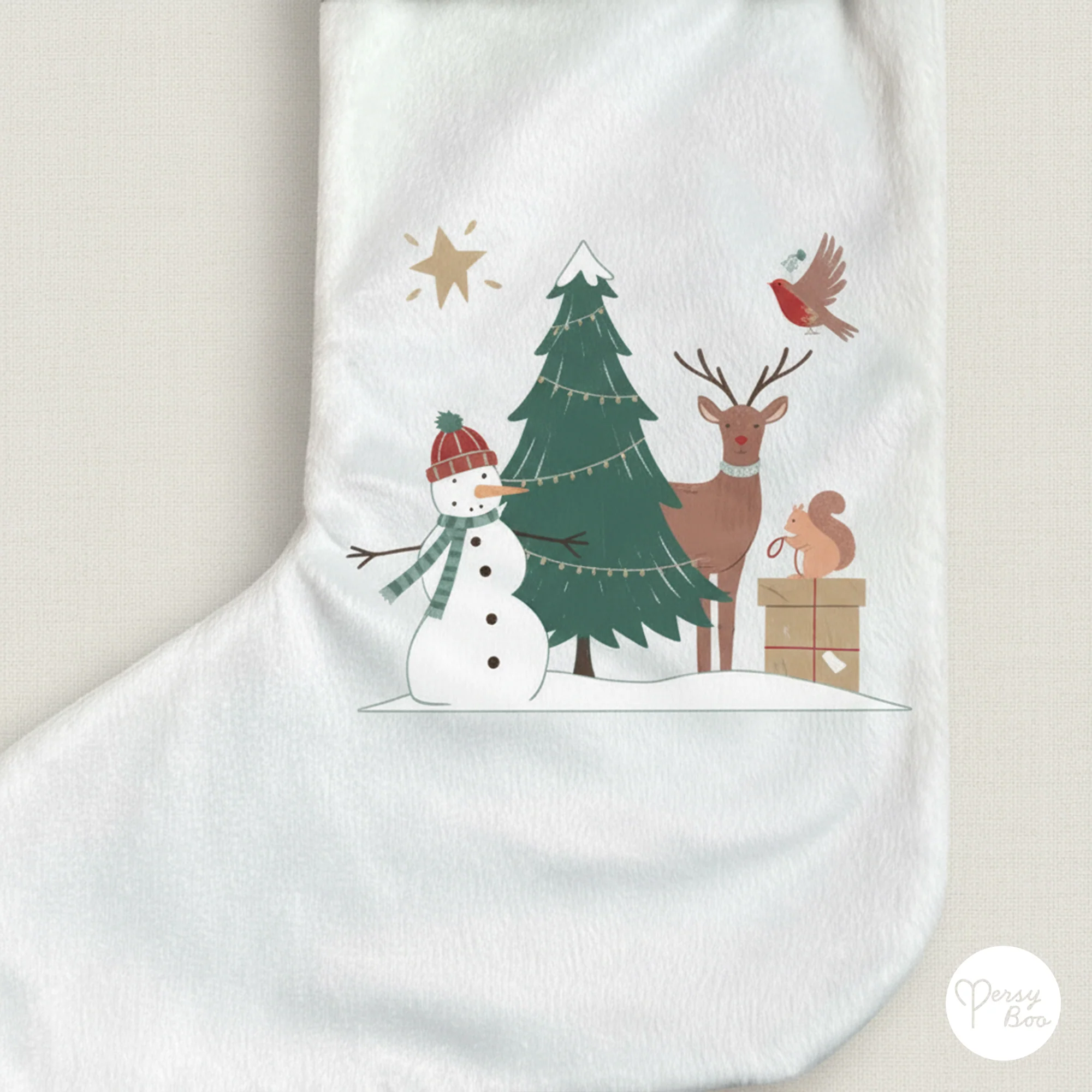 Personalised Forest Theme Christmas Stocking - Image 3