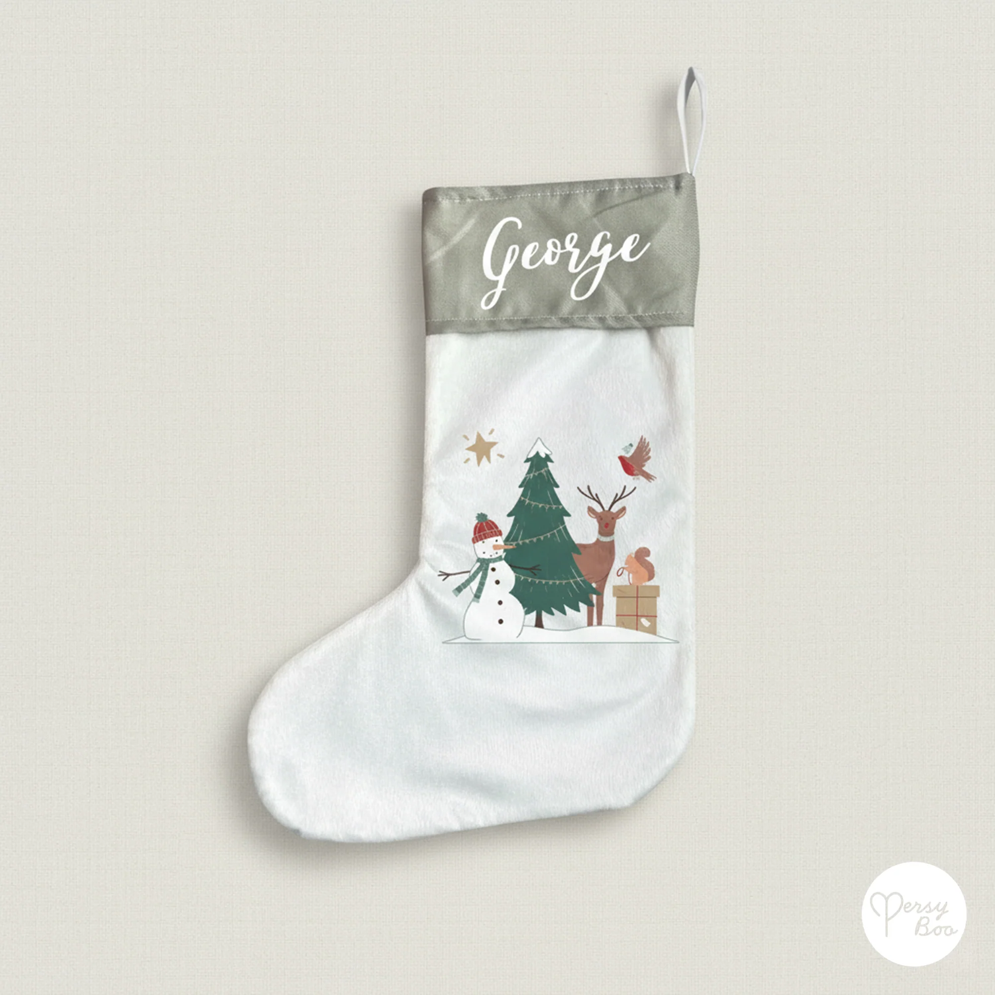 Personalised Forest Theme Christmas Stocking - Image 4