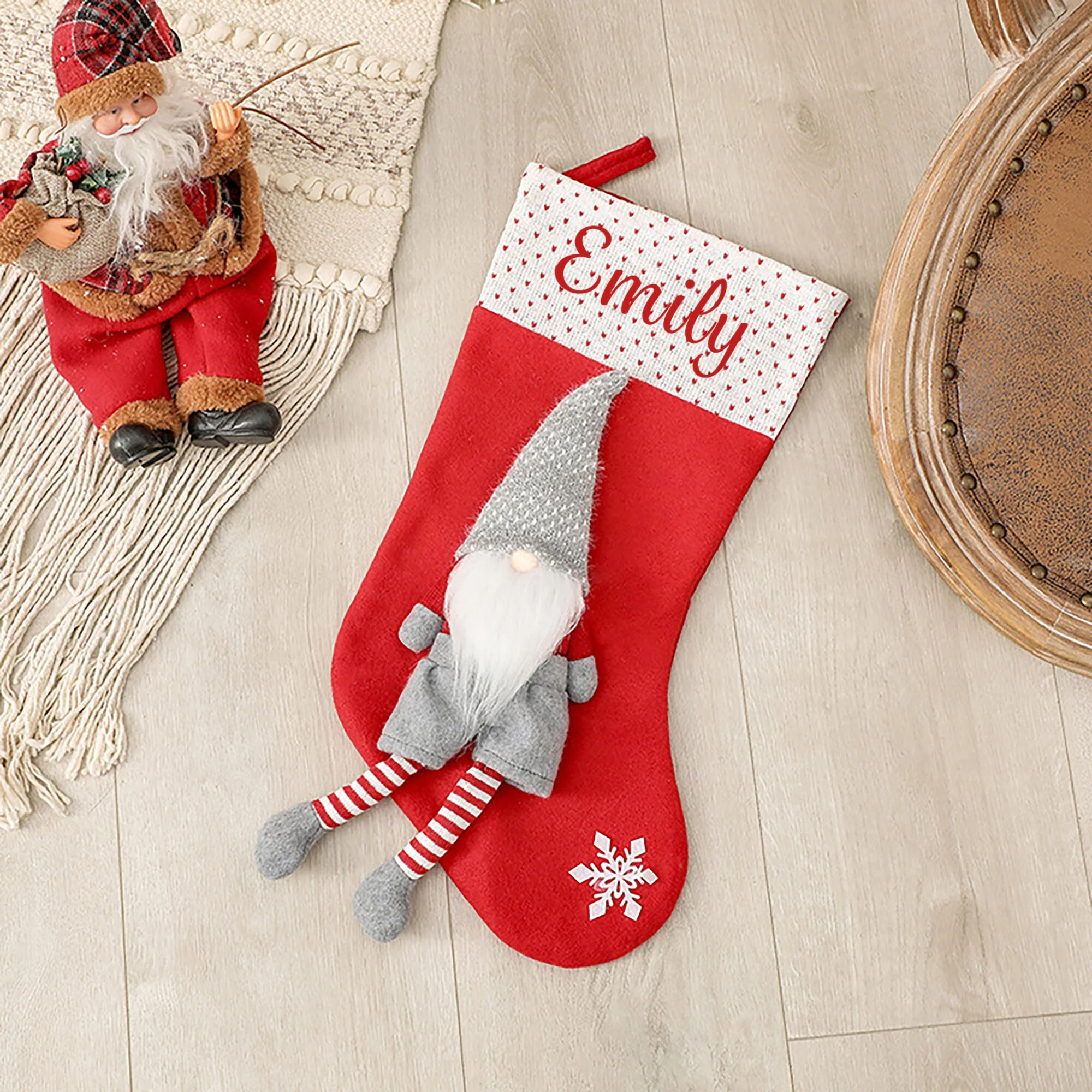 Personalised Christmas Stocking Gnome Design - Image 3