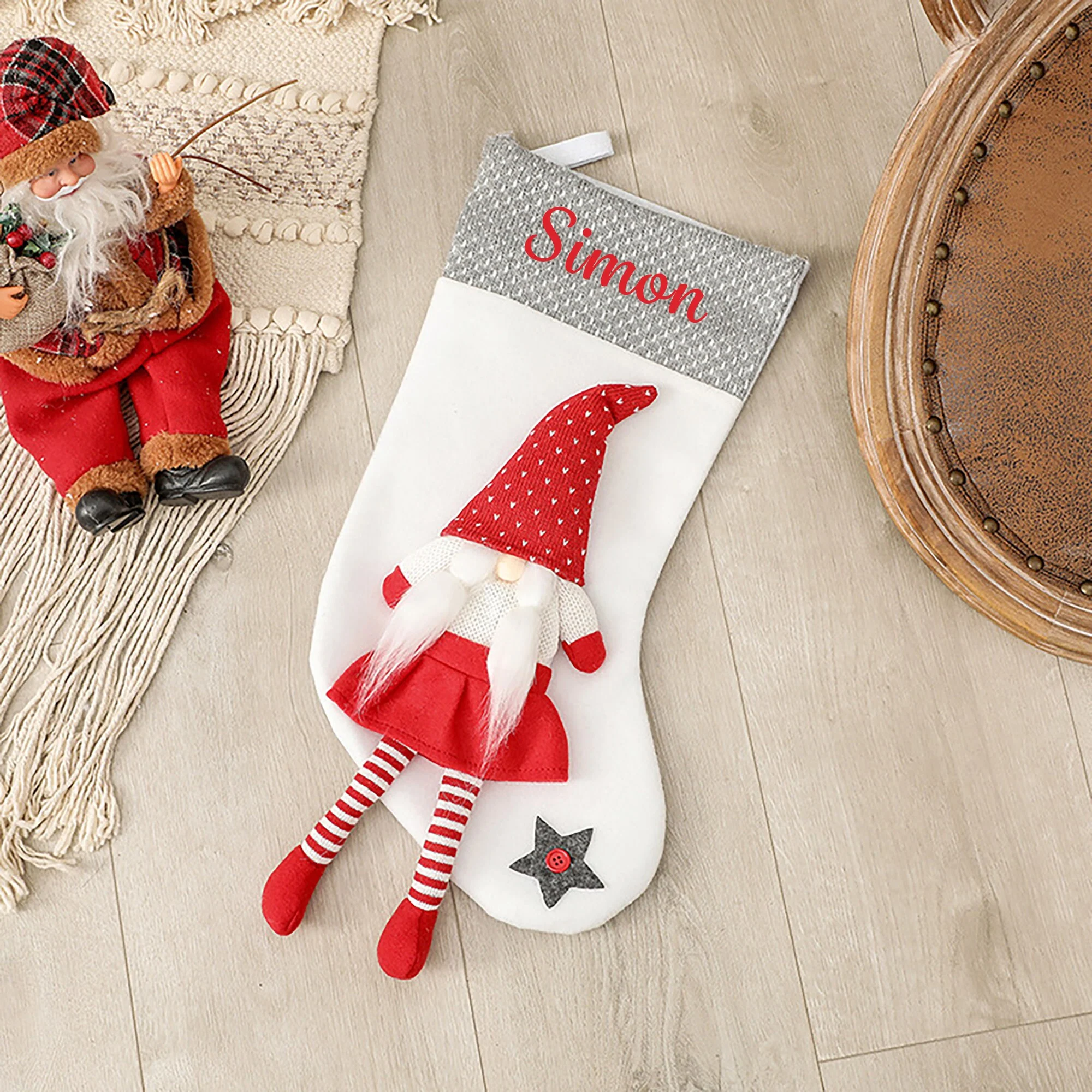 Personalised Christmas Stocking Gnome Design - Image 4