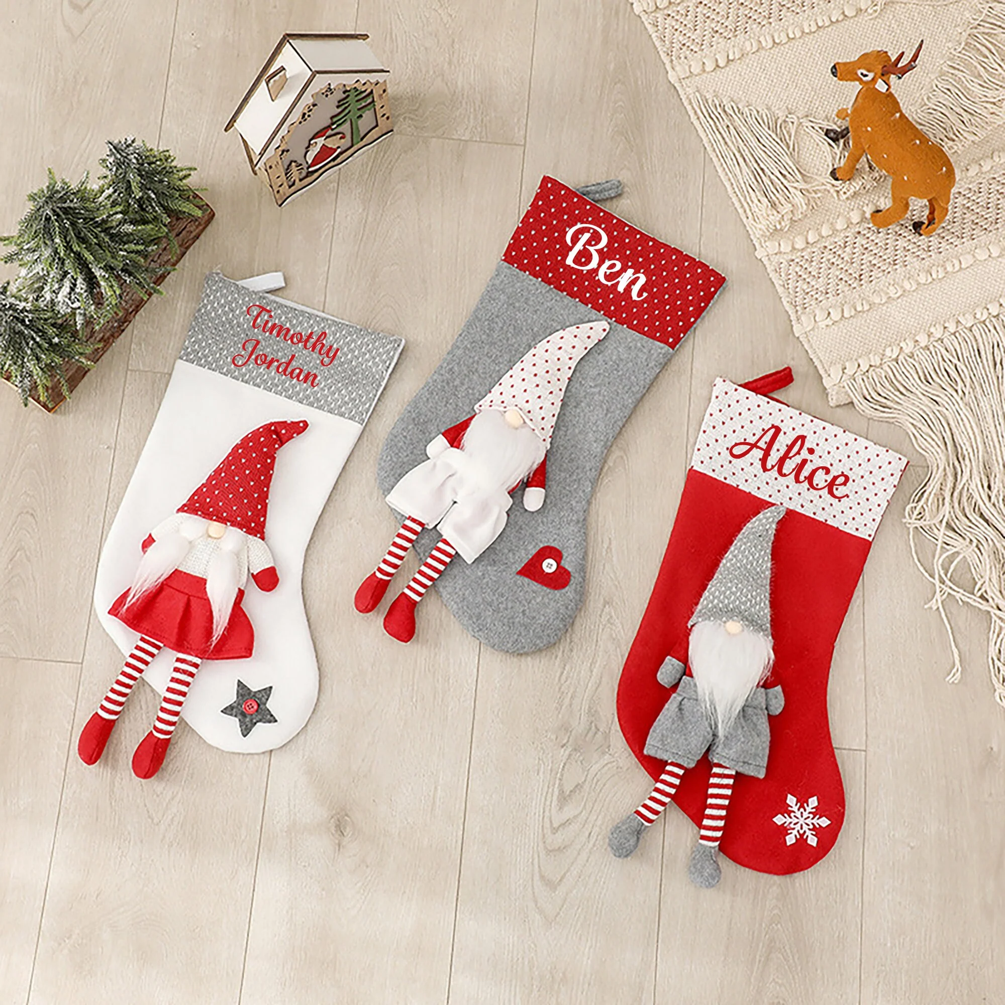 Personalised Christmas Stocking Gnome Design - Image 5