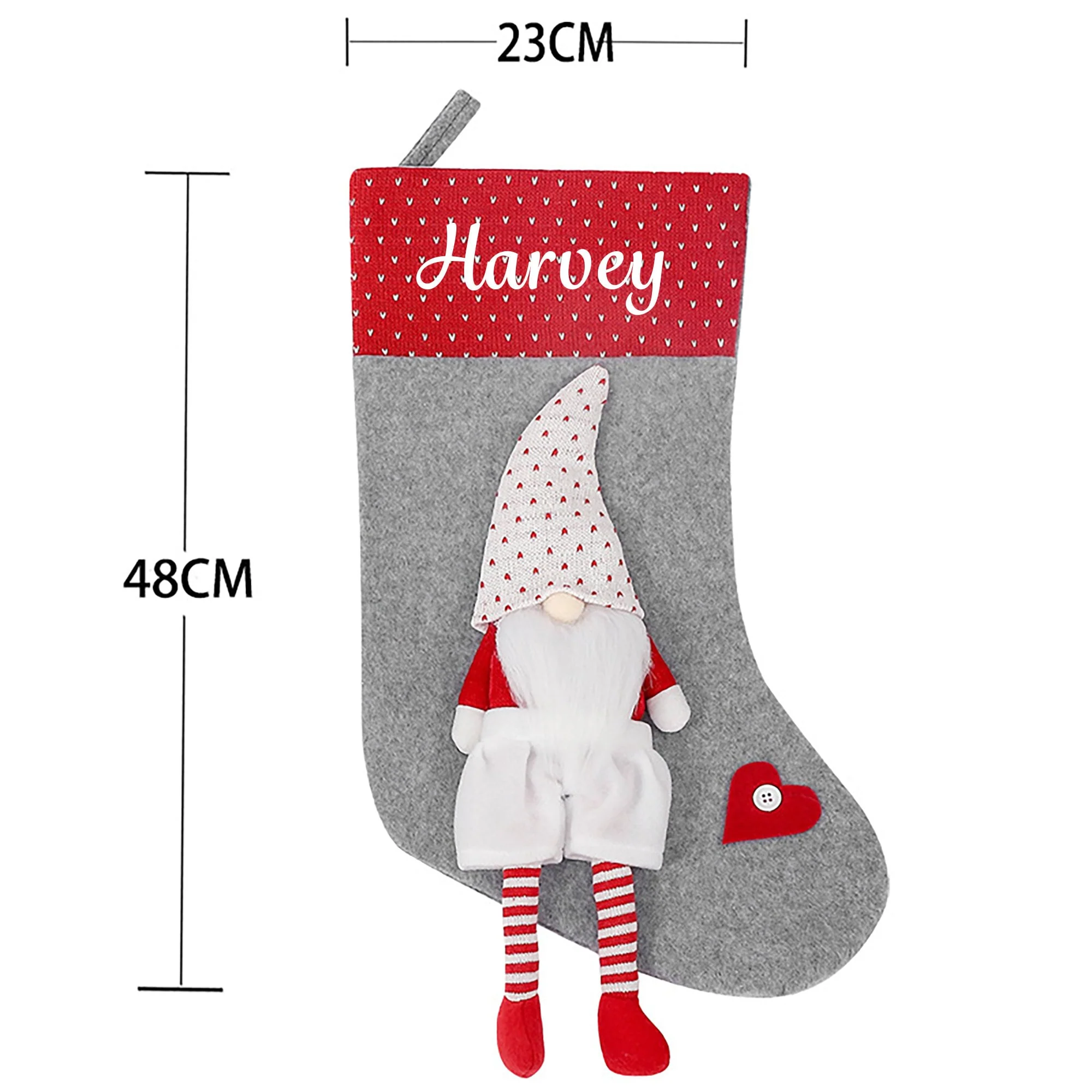 Personalised Christmas Stocking Gnome Design - Image 6