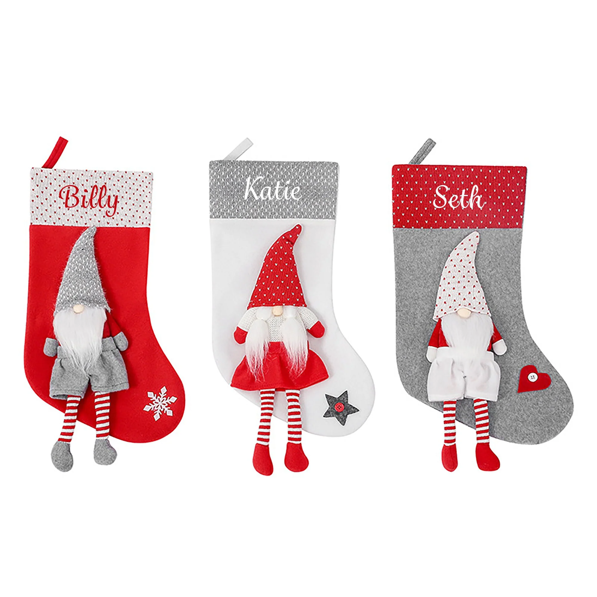 Personalised Christmas Stocking Gnome Design - Image 7
