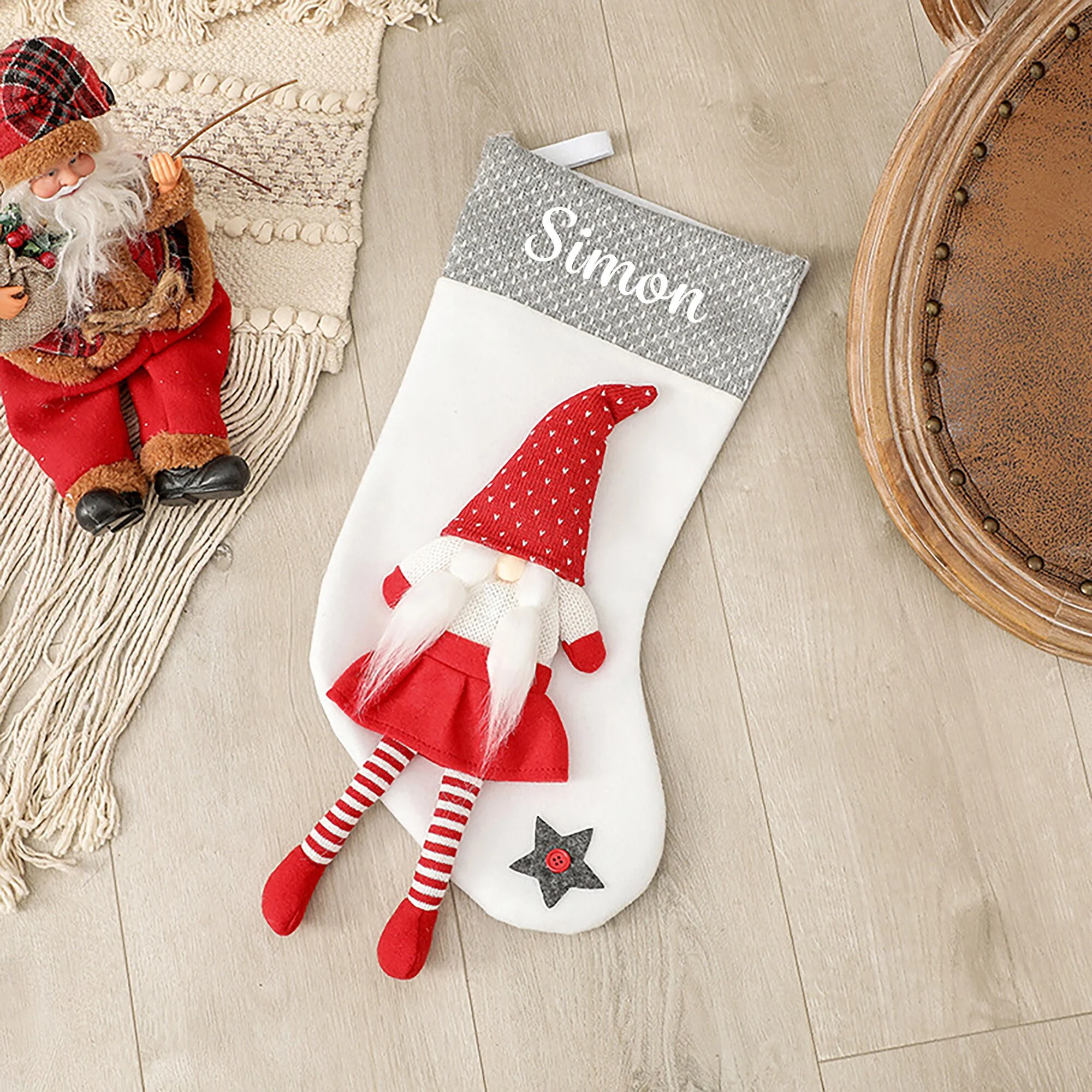 Personalised Christmas Stocking Gnome Design - Image 8