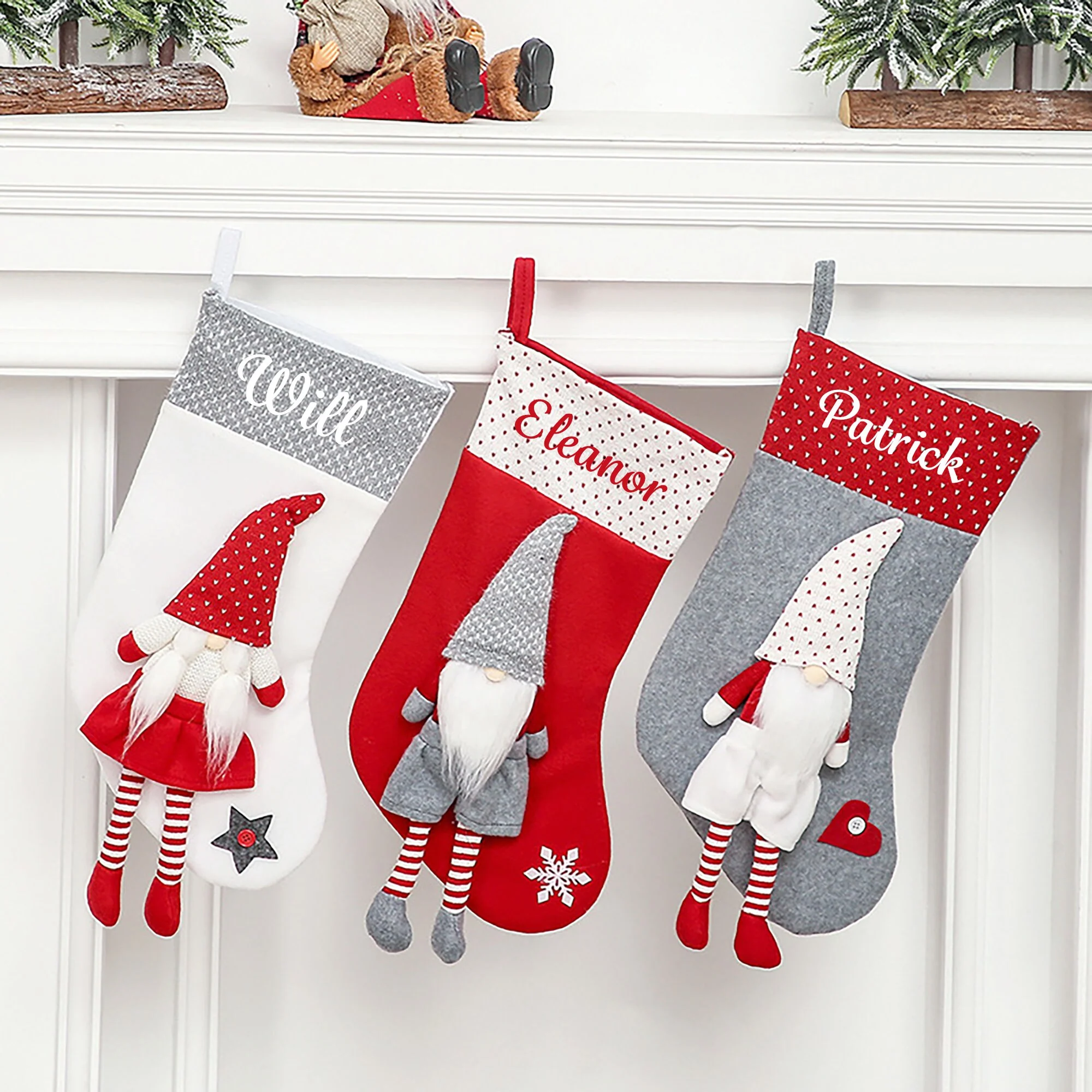 Personalised Christmas Stocking Gnome Design - Image 9