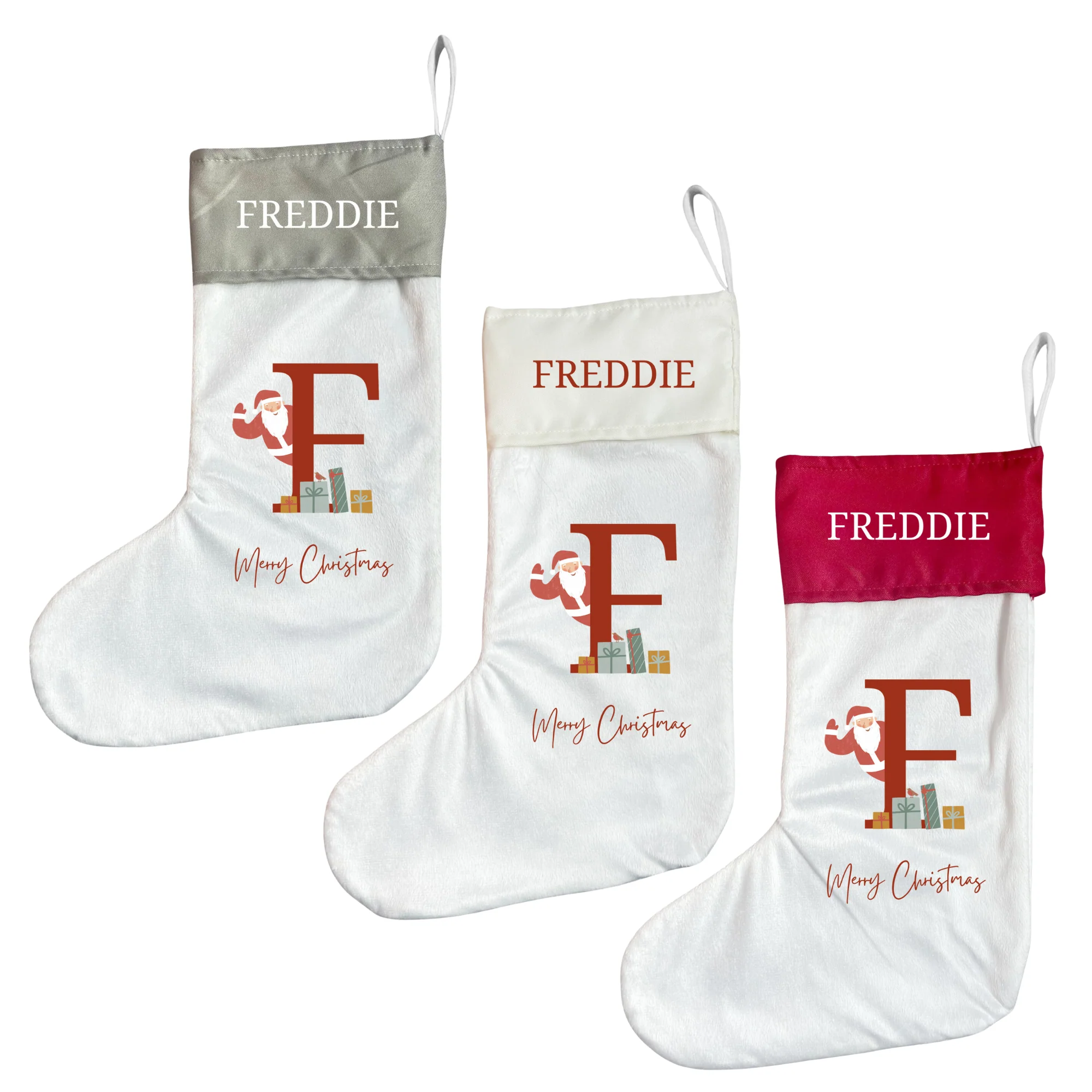 Personalised Christmas Stocking - Santa Brings Gifts Design - Image 3