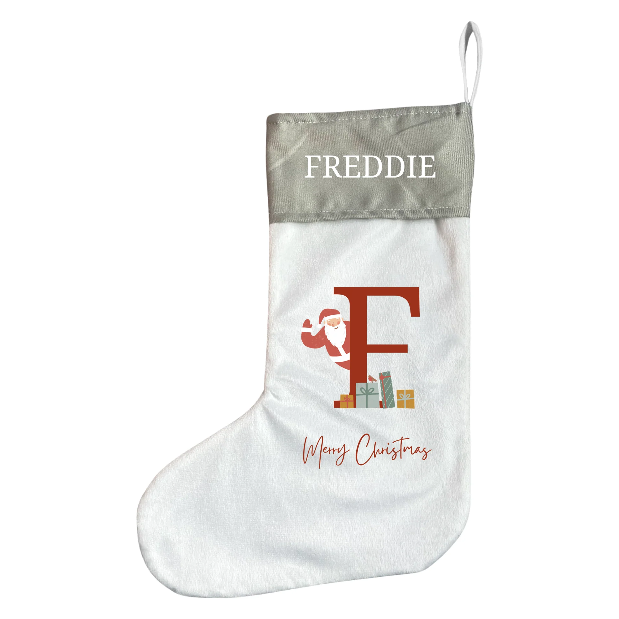 Personalised Christmas Stocking - Santa Brings Gifts Design - Image 4