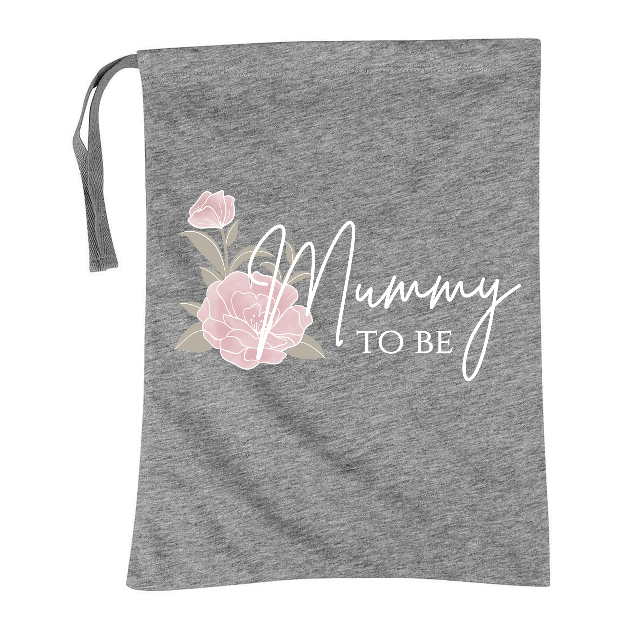 Mummy To Be - Cotton Pyjama Set with Travel Bag - Short Sleeve - Long Trousers - Floral Design - Image 3