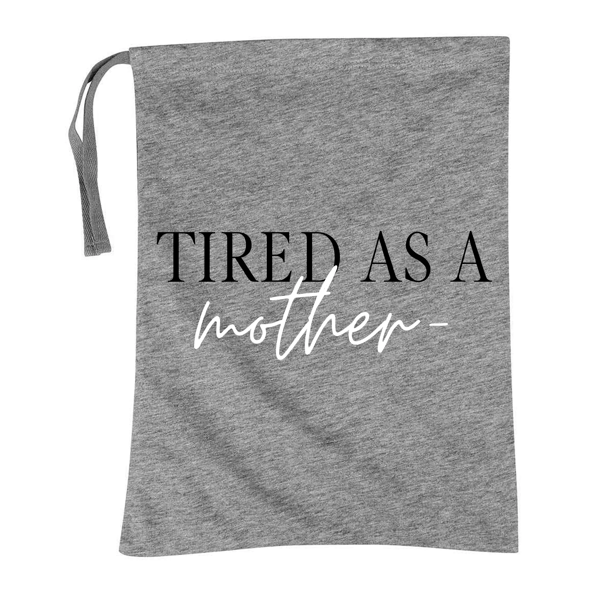 Personalised Cotton Pyjama Set with Travel Bag - Short Sleeve - Long Trousers - Tired Mother Design - Image 3