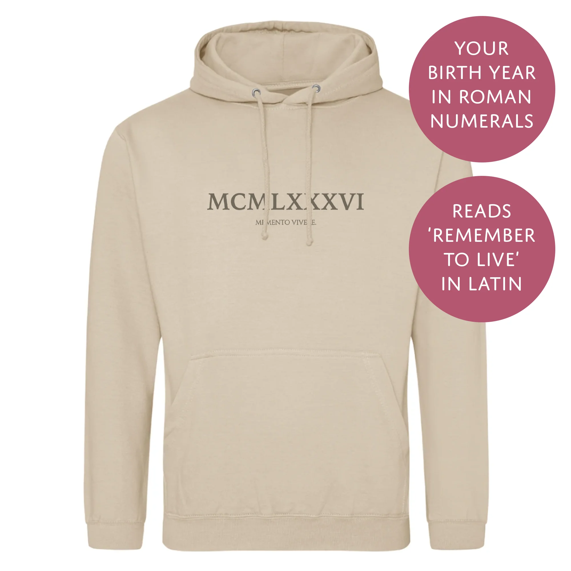 Personalised Couples Hoodie - Birth Year Roman Numerals Jumper - Matching His and Hers - Image 3