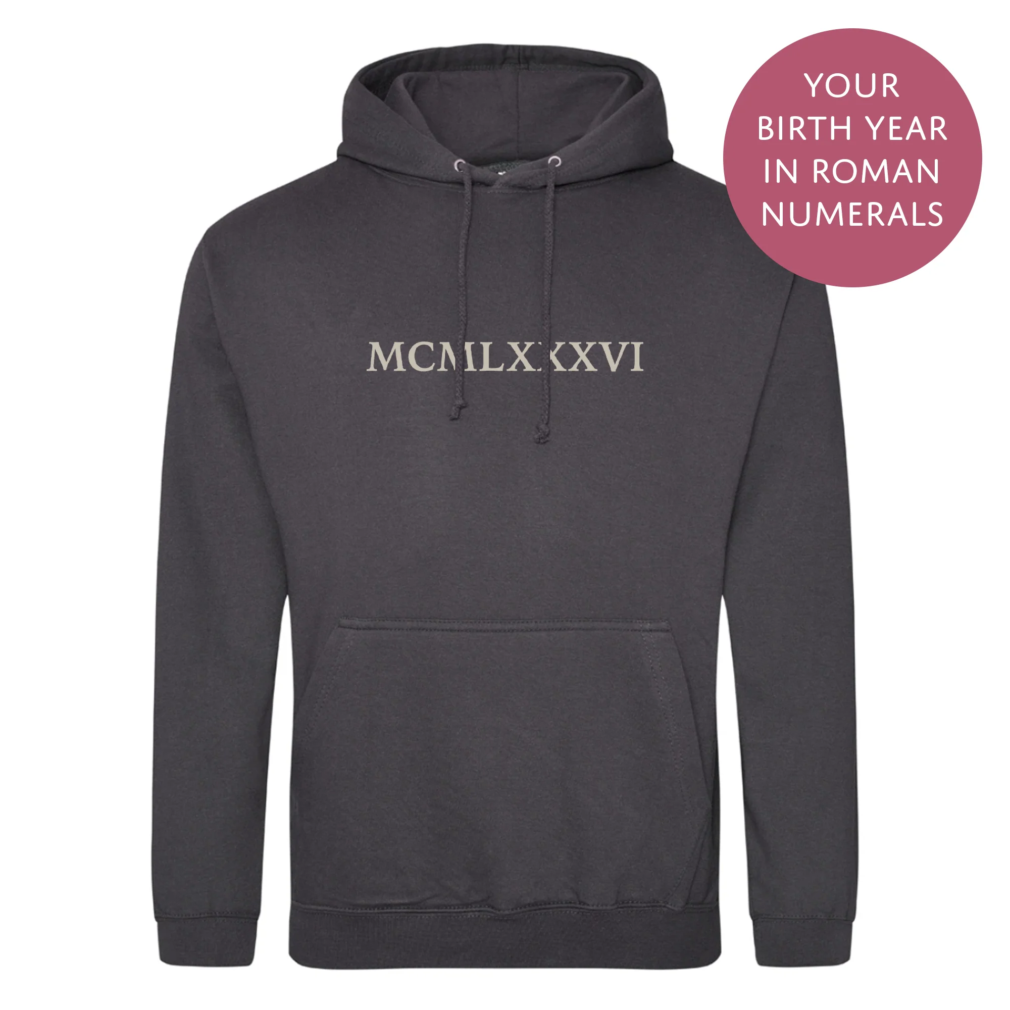 Personalised Couples Hoodie - Birth Year Roman Numerals Jumper - Matching His and Hers - Image 4