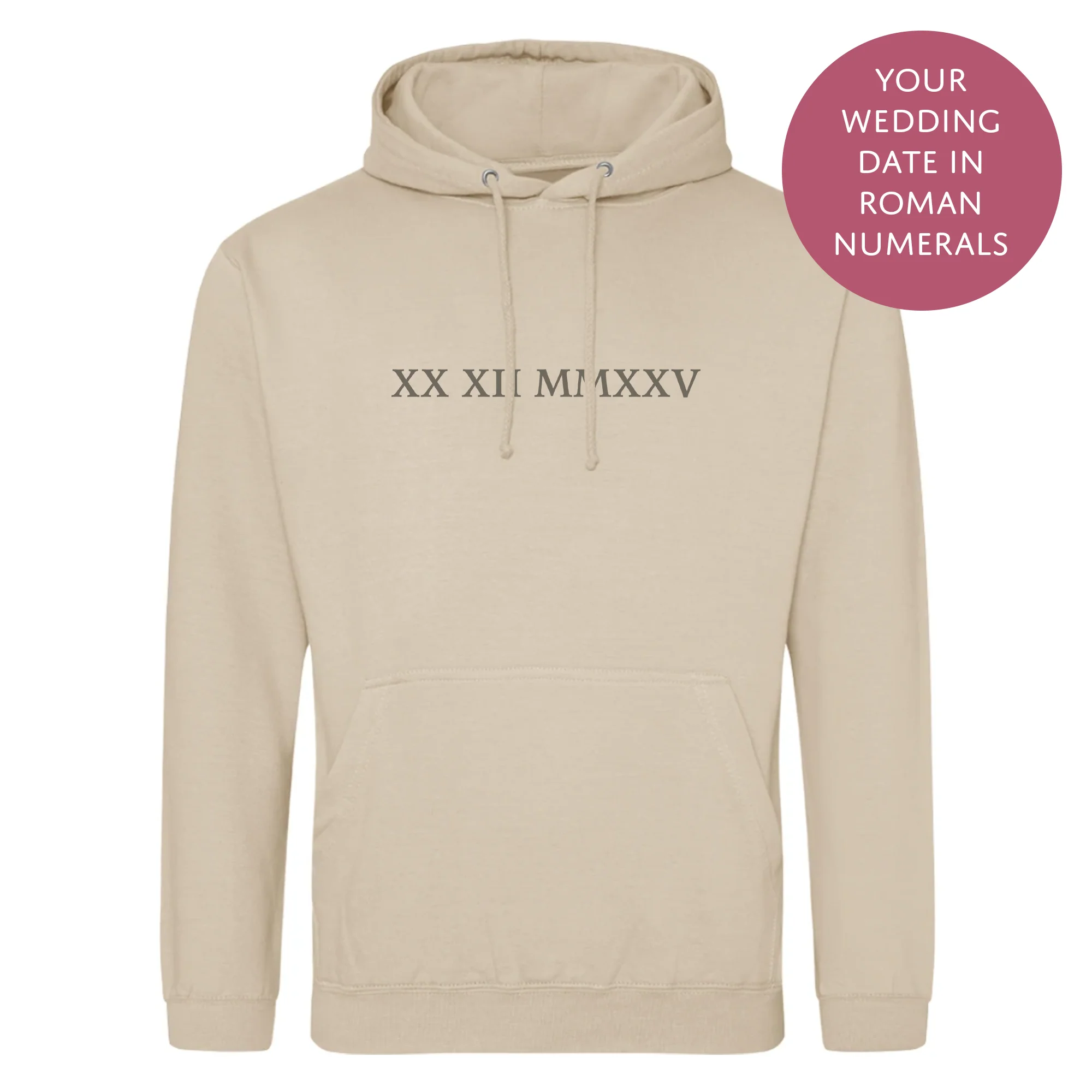 Personalised Couples Hoodie - Wedding Date Roman Numerals Jumper - Matching His and Hers - Image 5