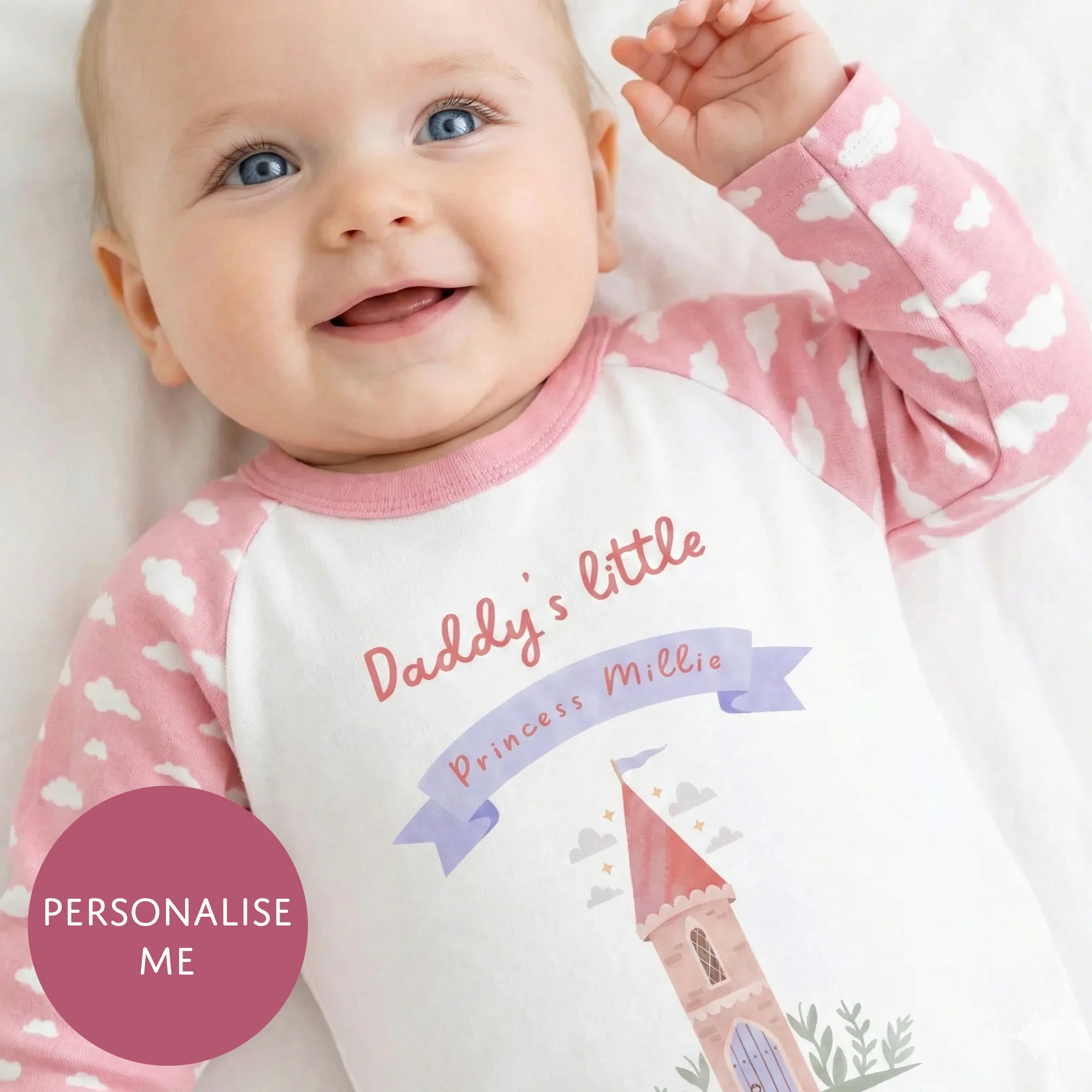 Personalised Daddy's Little Princess Babygrow - Customised Fathers Day Dad and Daughter Sleepwear Gift - Image 2