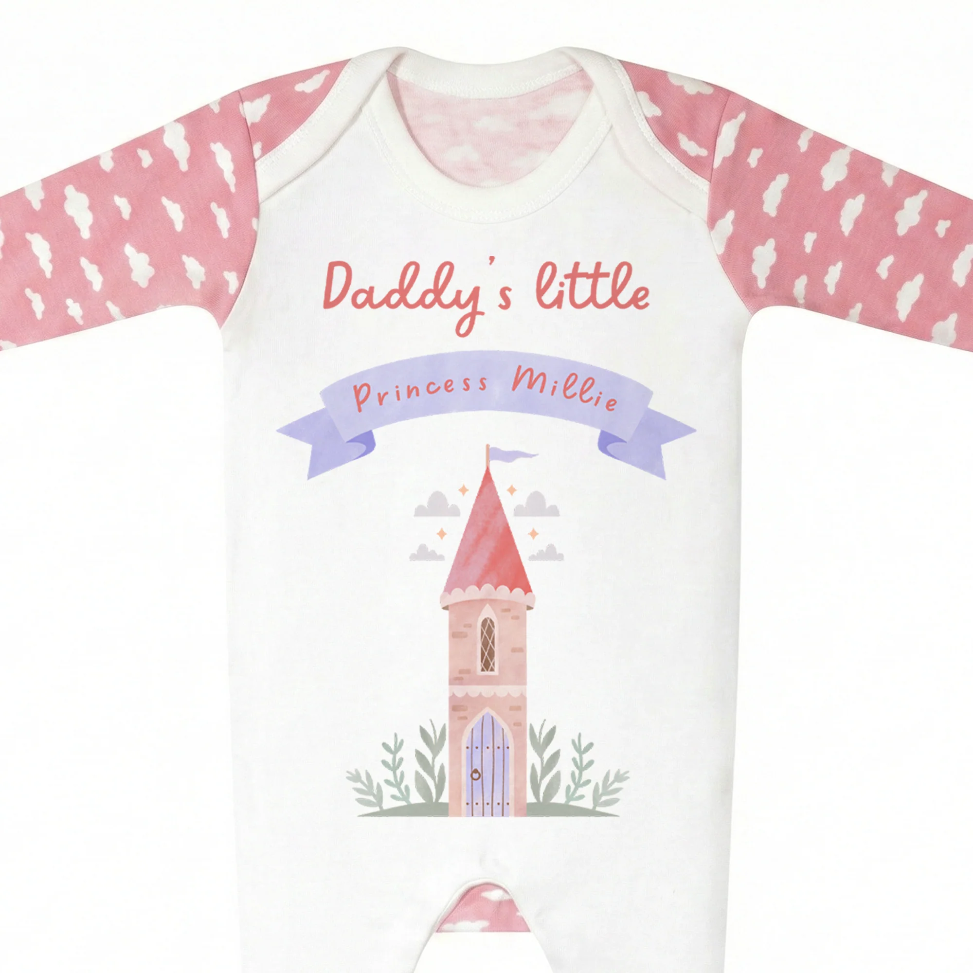 Personalised Daddy's Little Princess Babygrow - Customised Fathers Day Dad and Daughter Sleepwear Gift - Image 3