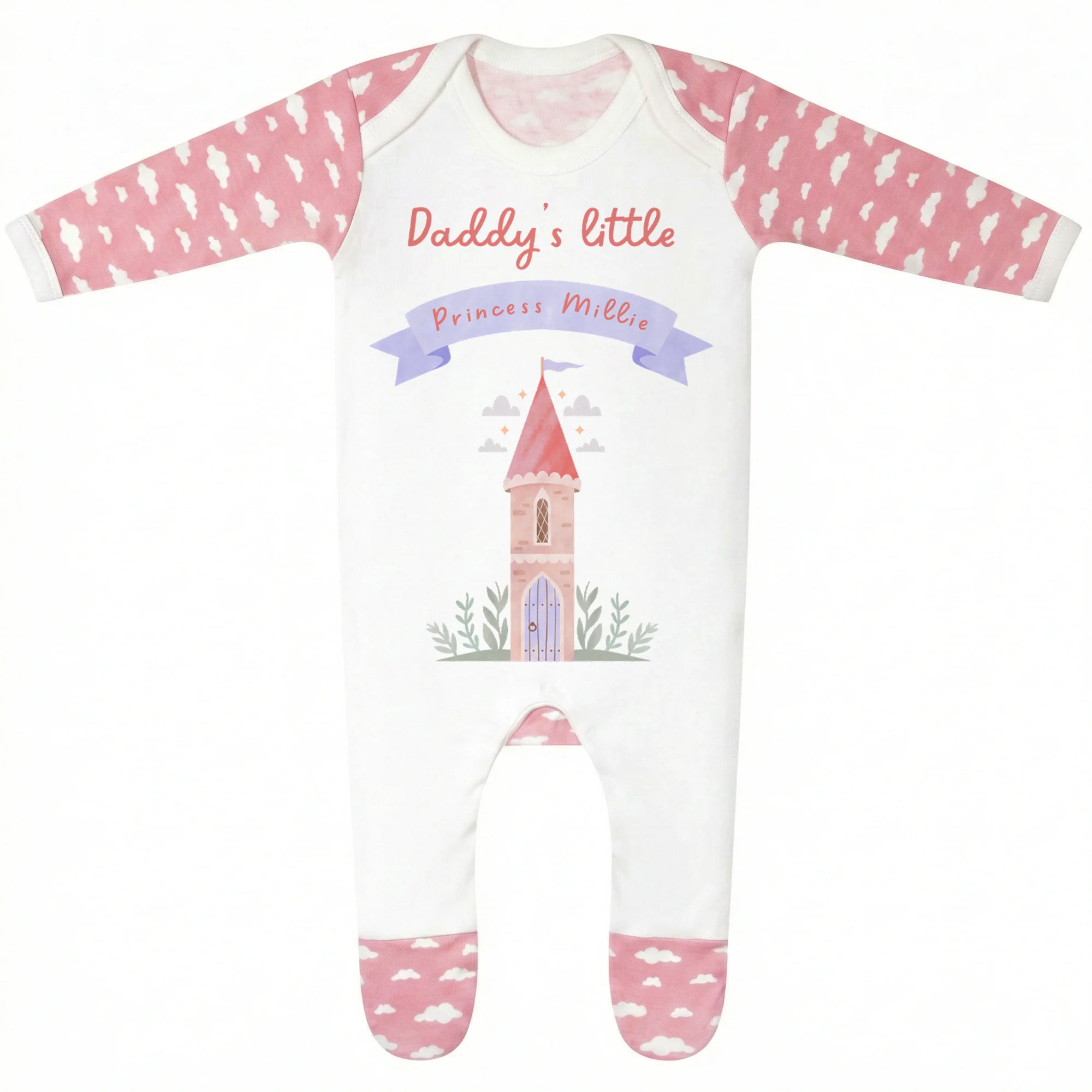 Personalised Daddy's Little Princess Babygrow - Customised Fathers Day Dad and Daughter Sleepwear Gift - Image 4