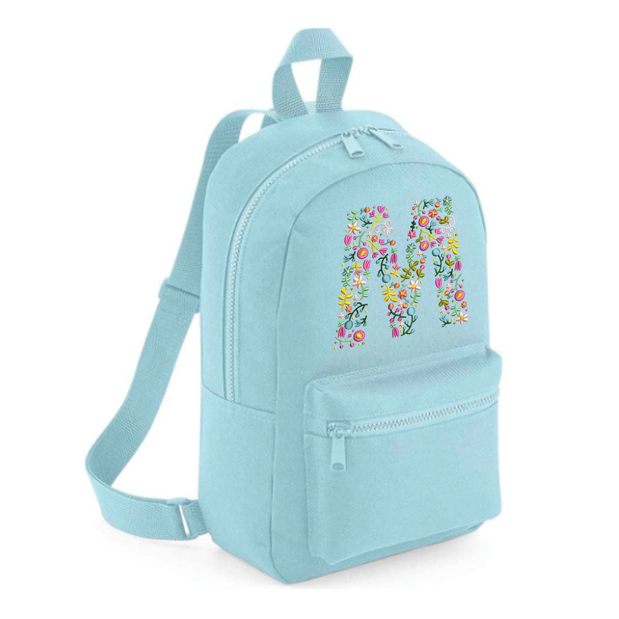 Personalised Embroidered Initial Small 7L Kids Backpack - Floral Design - Image 5