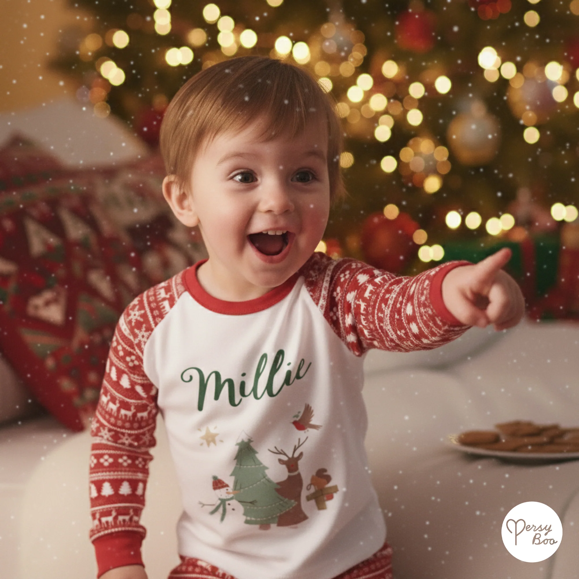 Personalised Festive Forest Pyjamas - Kids and Adults - Unisex Christmas PJ Set - Image 3