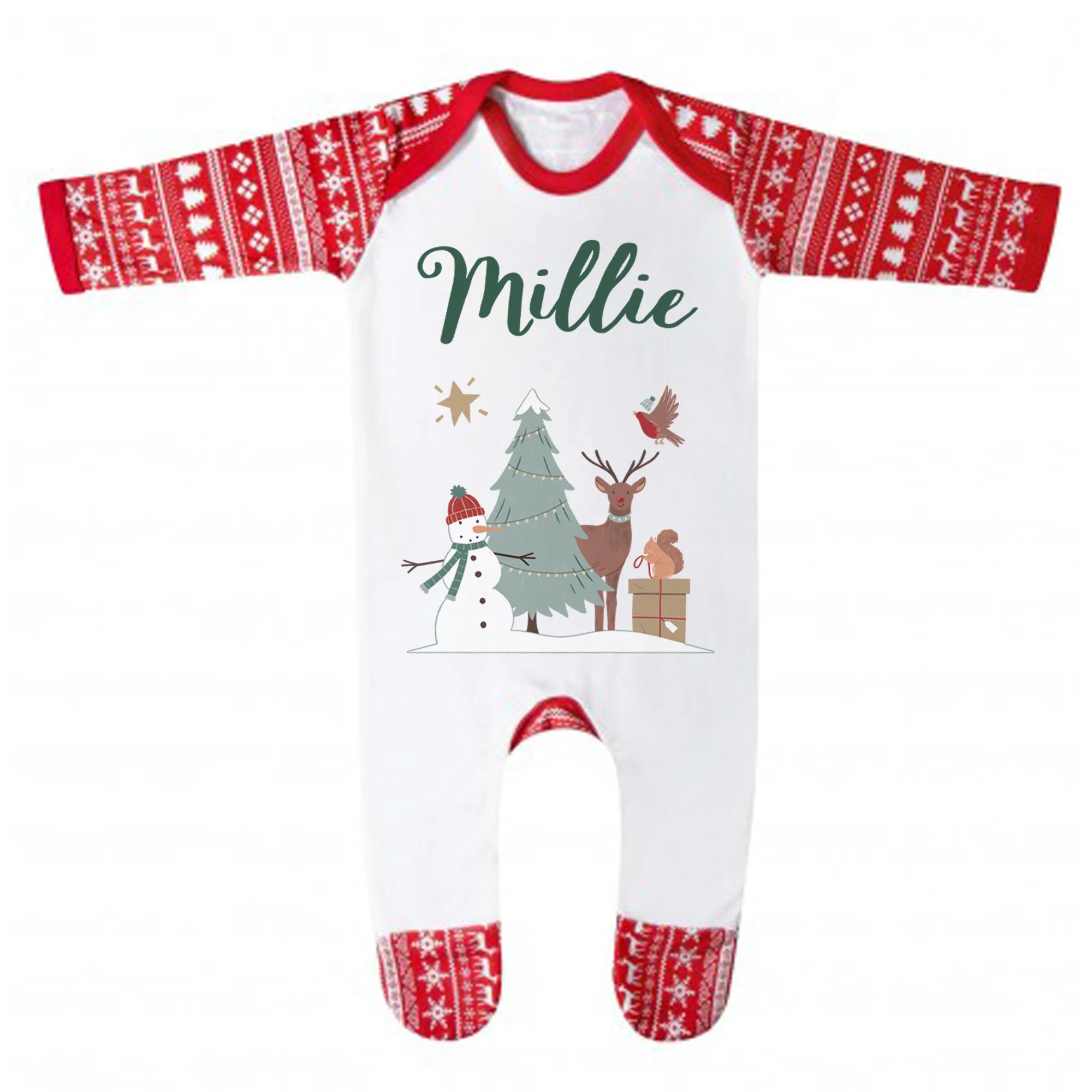 Personalised Festive Forest Pyjamas - Kids and Adults - Unisex Christmas PJ Set - Image 5