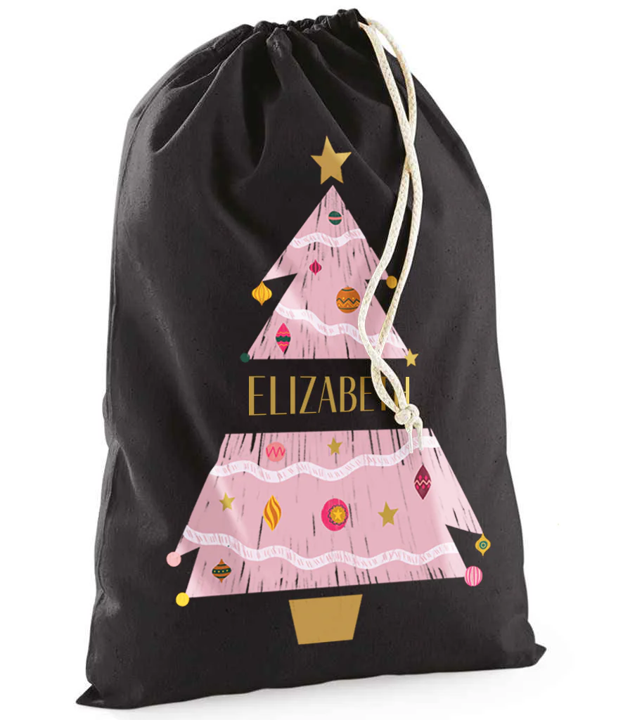 Personalised Festive Tree Sack with Christmas Gifts 100% Cotton - Image 10
