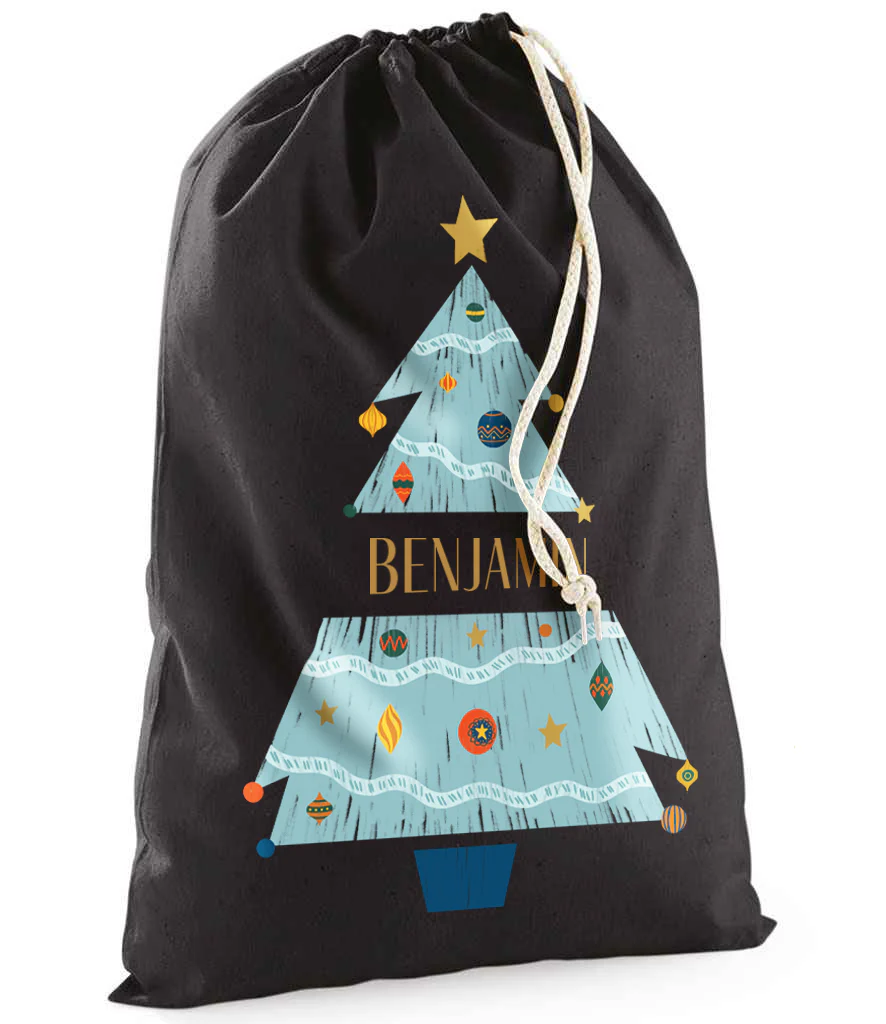 Personalised Festive Tree Sack with Christmas Gifts 100% Cotton - Image 5