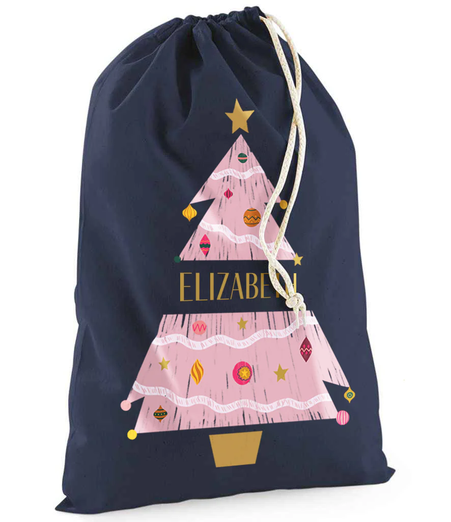 Personalised Festive Tree Sack with Christmas Gifts 100% Cotton - Image 6