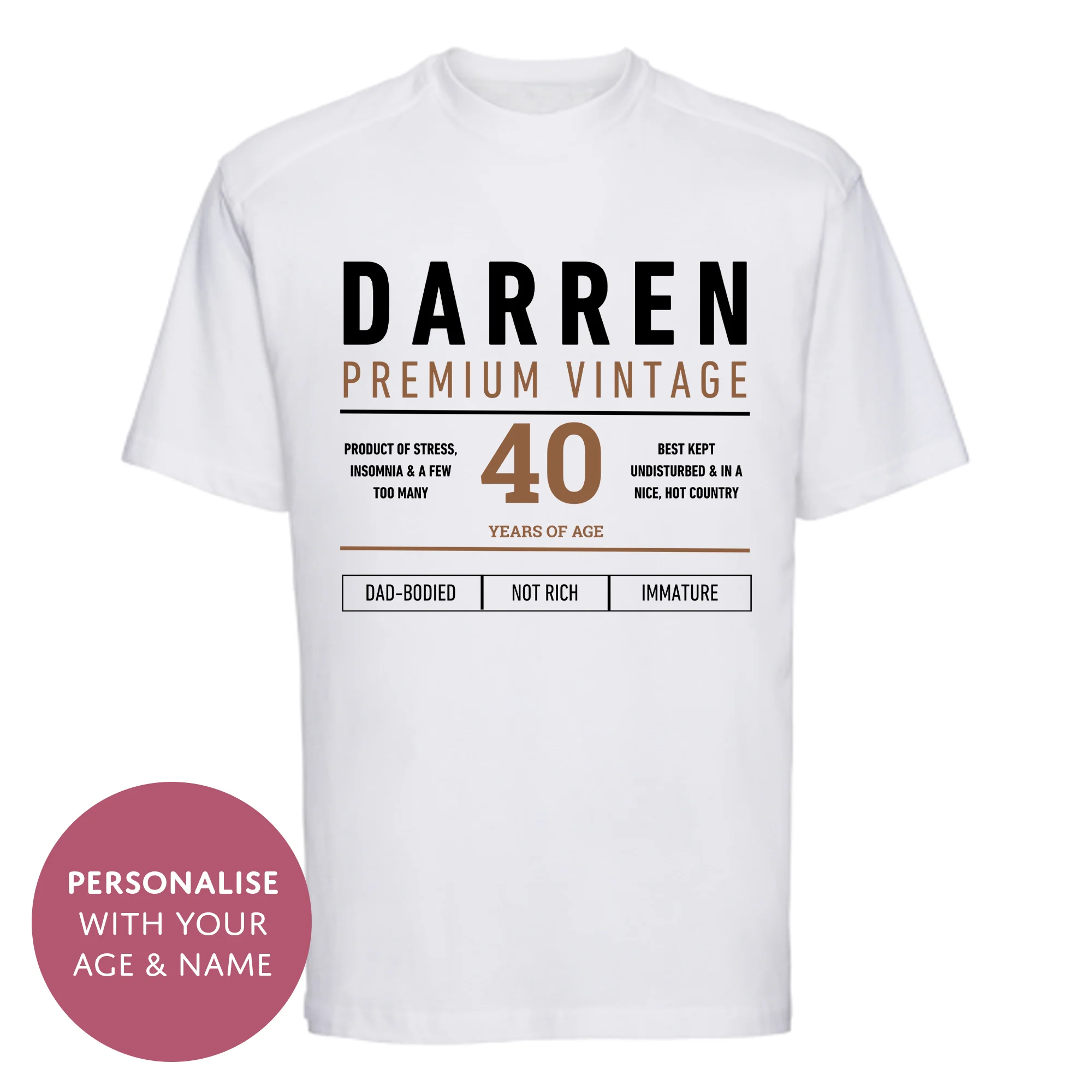 Personalised Funny Dad Whisky Lover T-Shirt - Custom Age Fathers Day Top For Him - Image 2