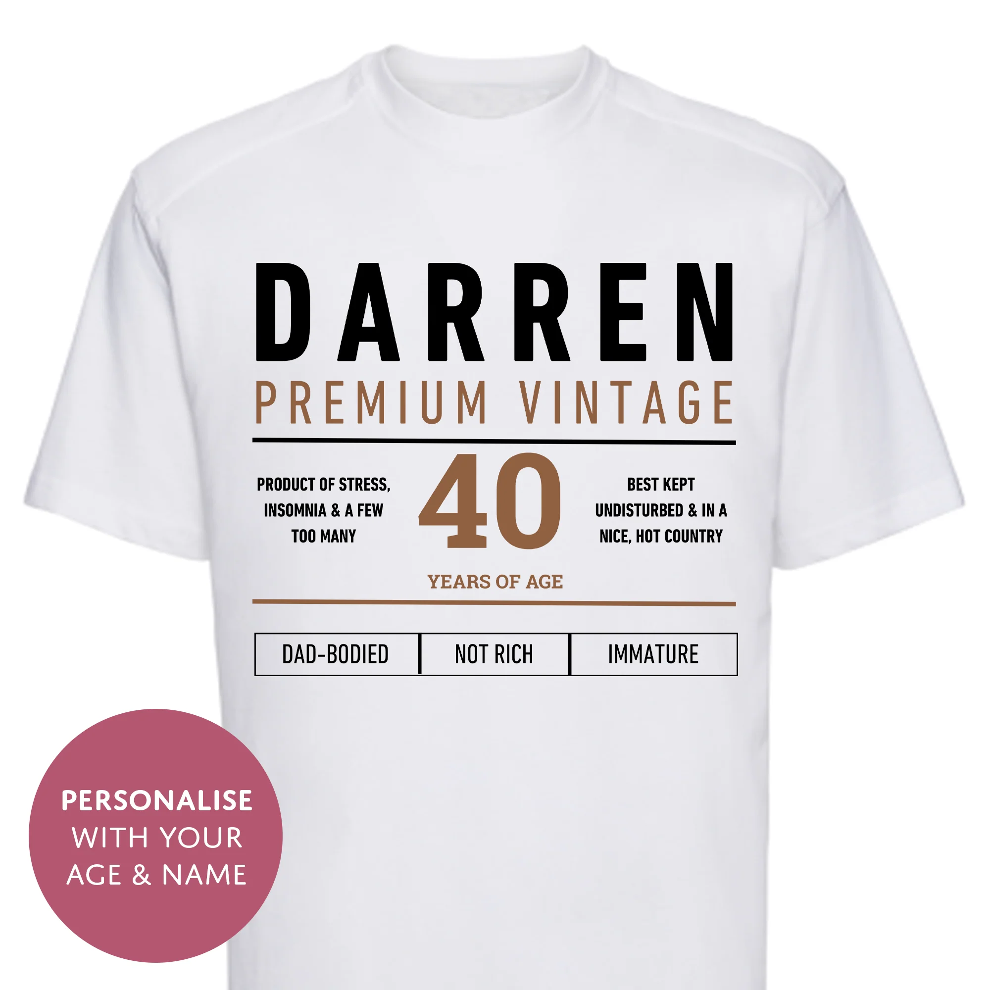 Personalised Funny Dad Whisky Lover T-Shirt - Custom Age Fathers Day Top For Him - Image 3