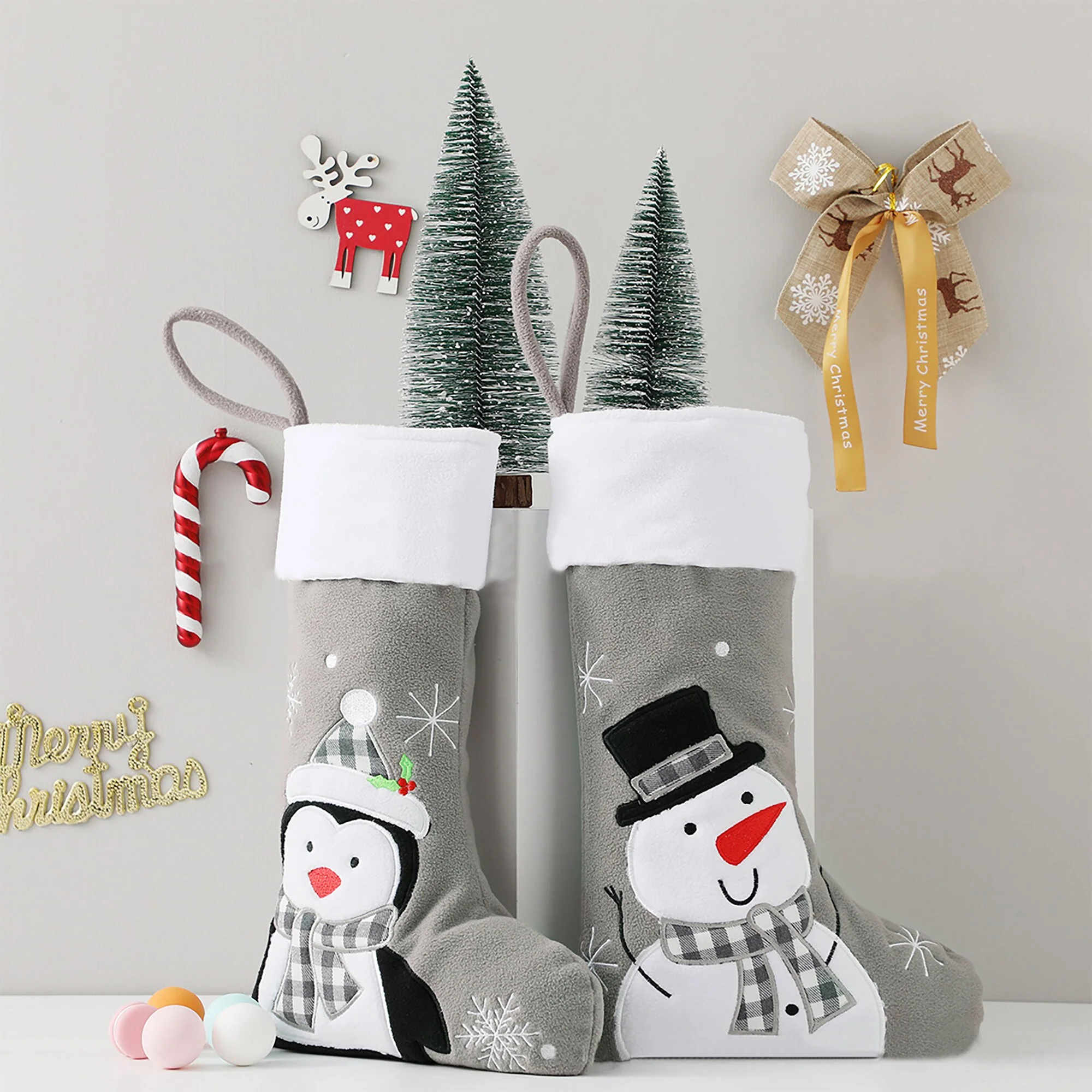 Personalised Stocking in Grey- Fun Designs - Image 10