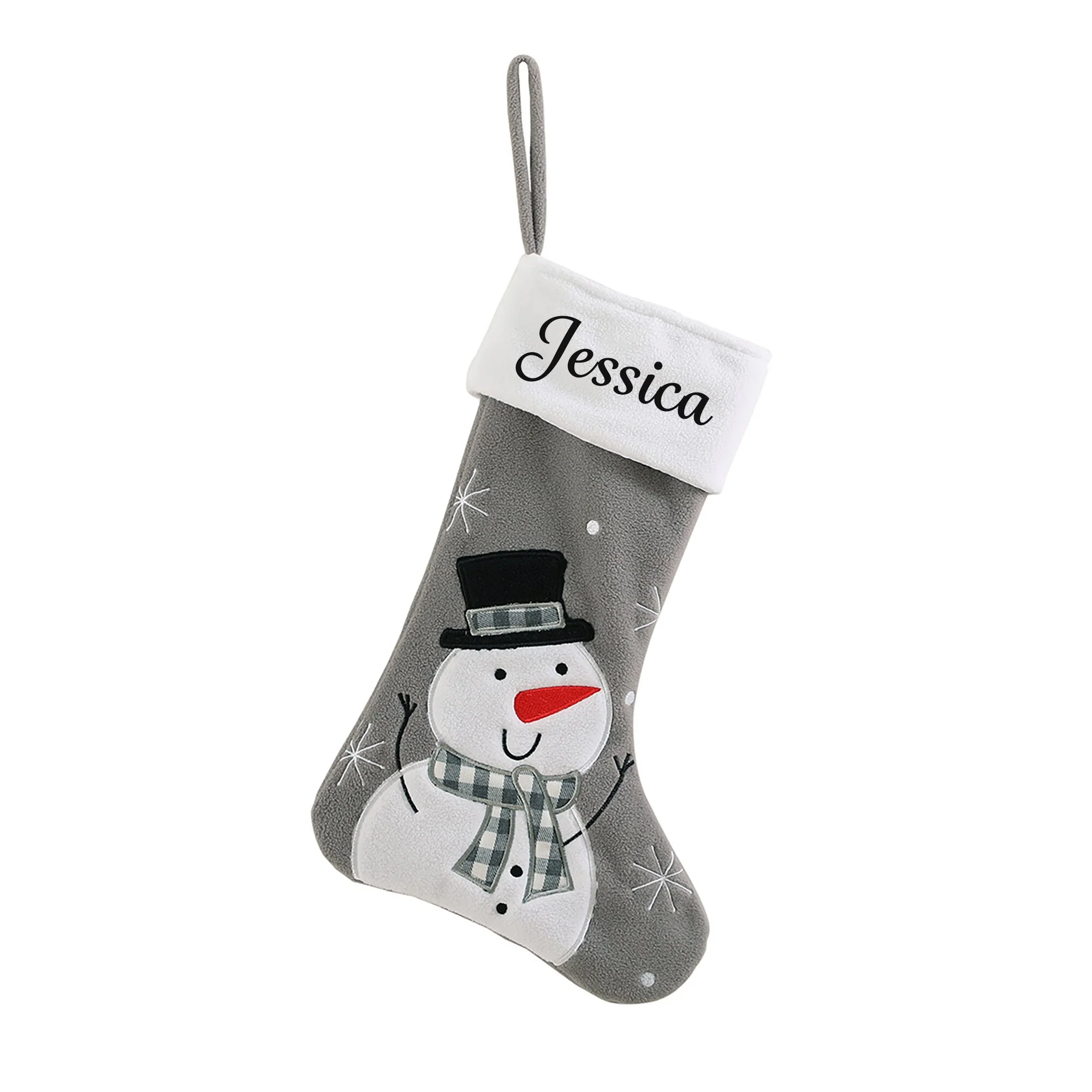 Personalised Stocking in Grey- Fun Designs - Image 3