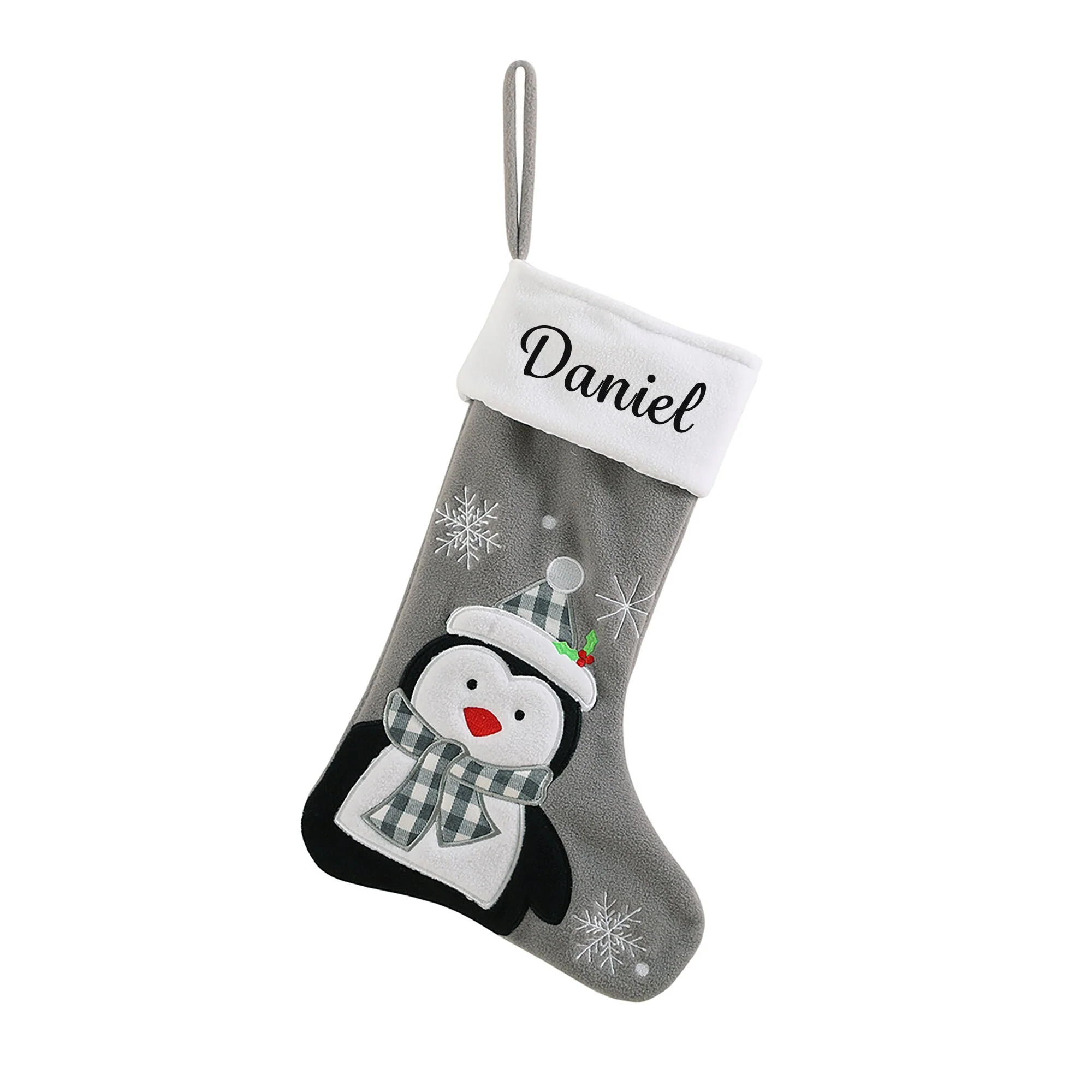 Personalised Stocking in Grey- Fun Designs - Image 5