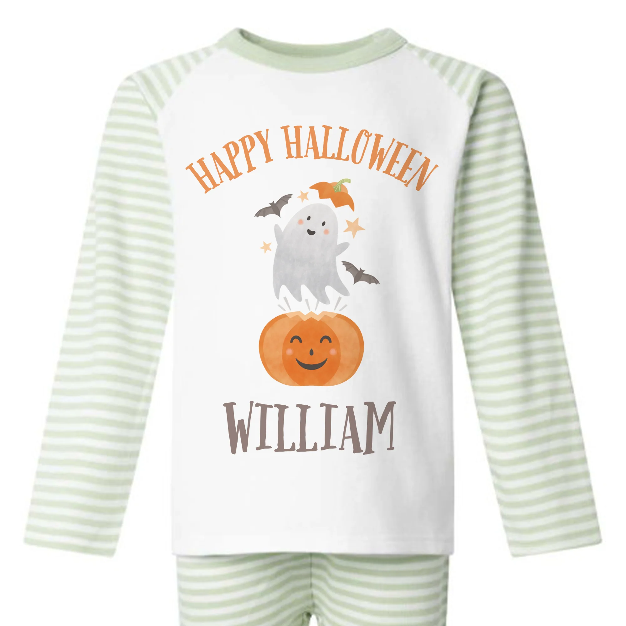 Personalised Halloween Kids Pyjamas Set - 100% Cotton - Image 3