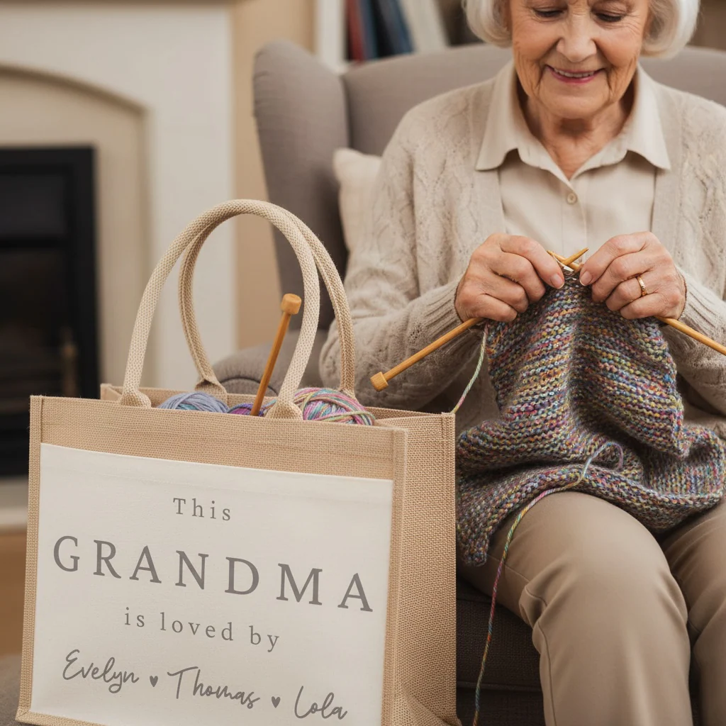 Personalised I Am Loved Bag For Her - Hessian Shopper Tote Bag for Mothers Day - Image 2
