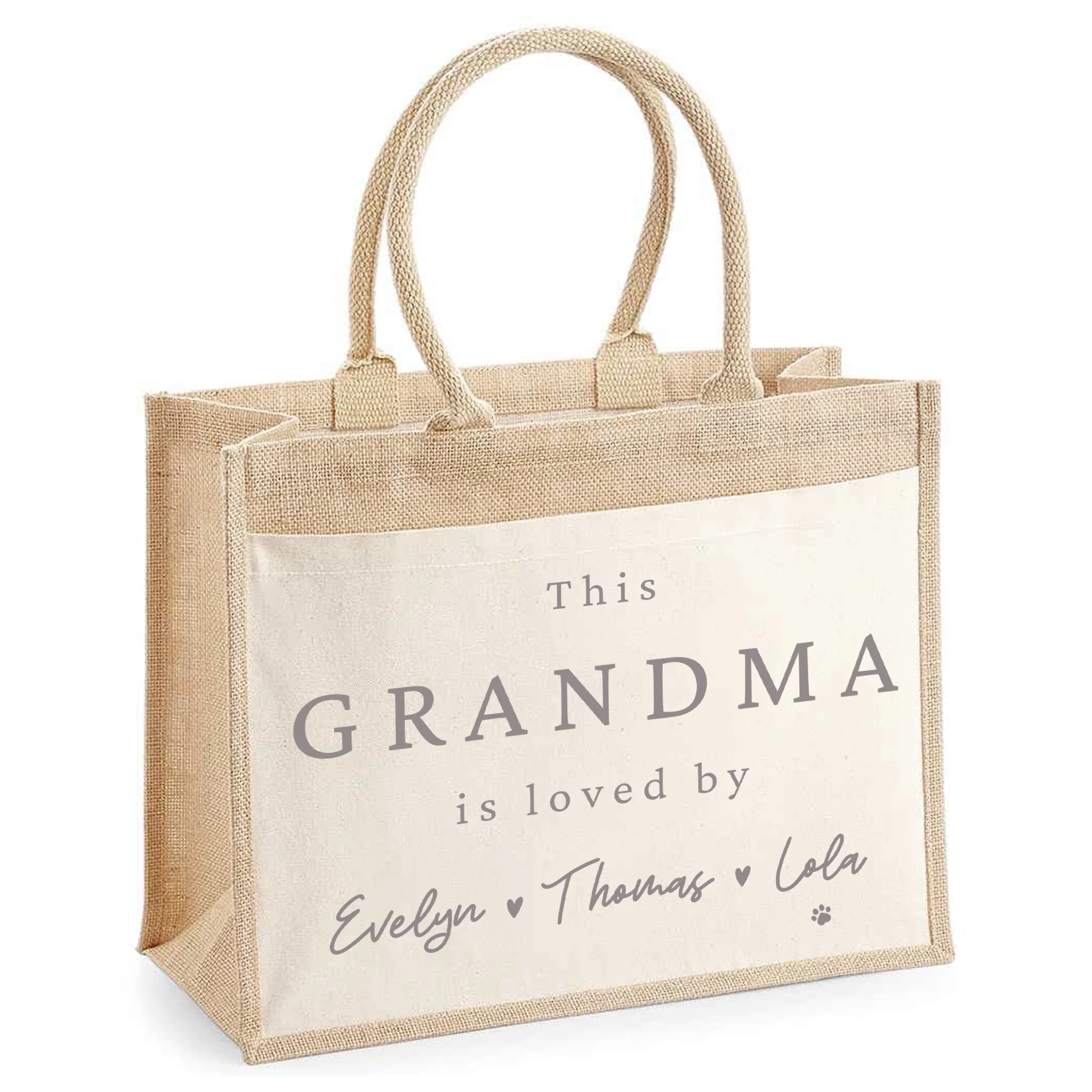 Personalised I Am Loved Bag For Her - Hessian Shopper Tote Bag for Mothers Day - Image 3