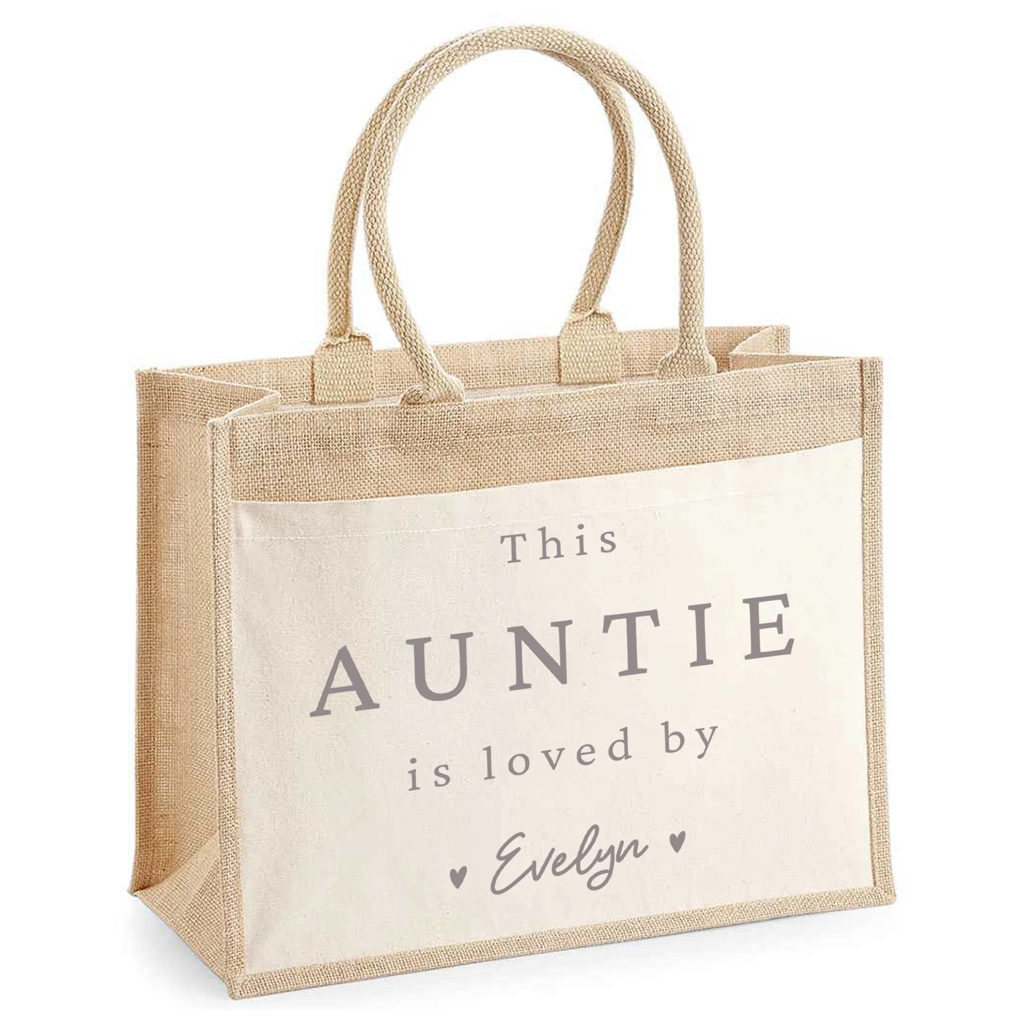 Personalised I Am Loved Bag For Her - Hessian Shopper Tote Bag for Mothers Day - Image 6