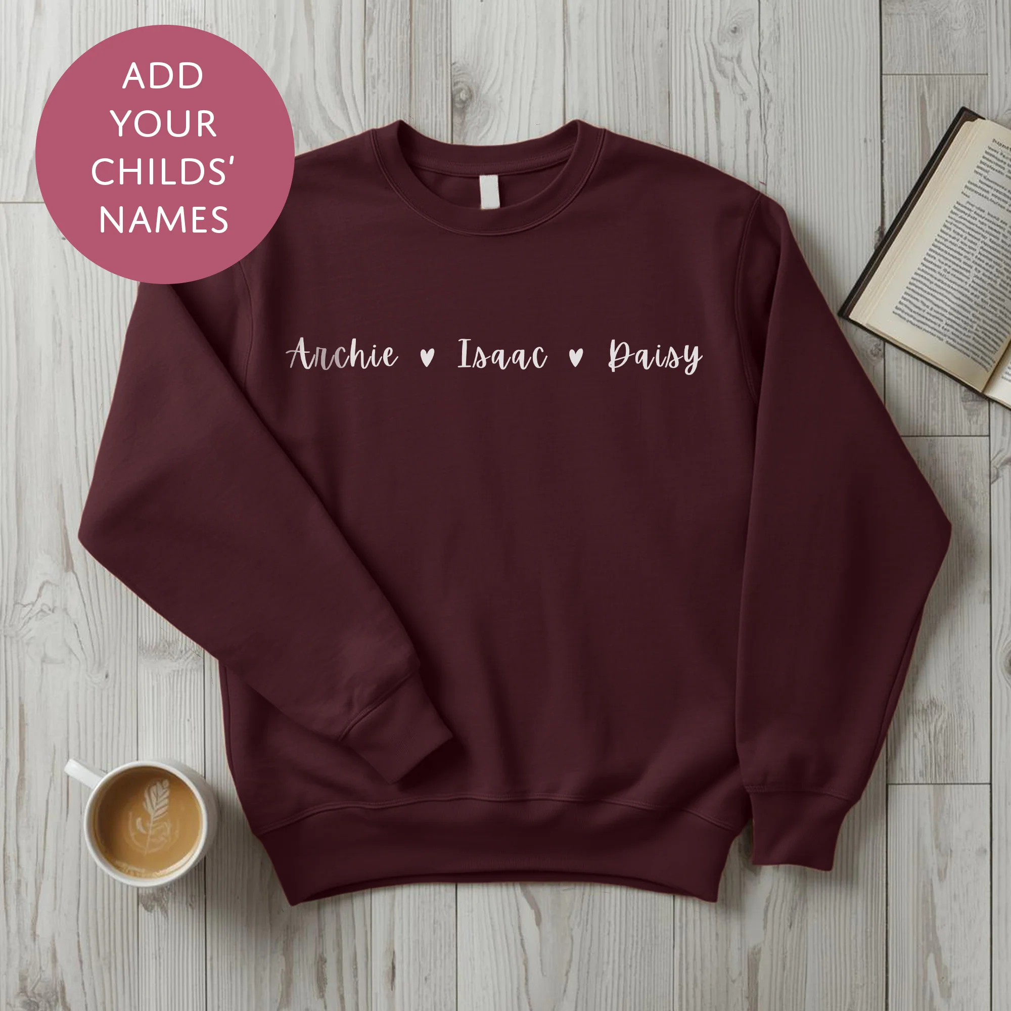 Personalised Kids Names Sweater For Mum - Custom Mothers Day Jumper - Image 9