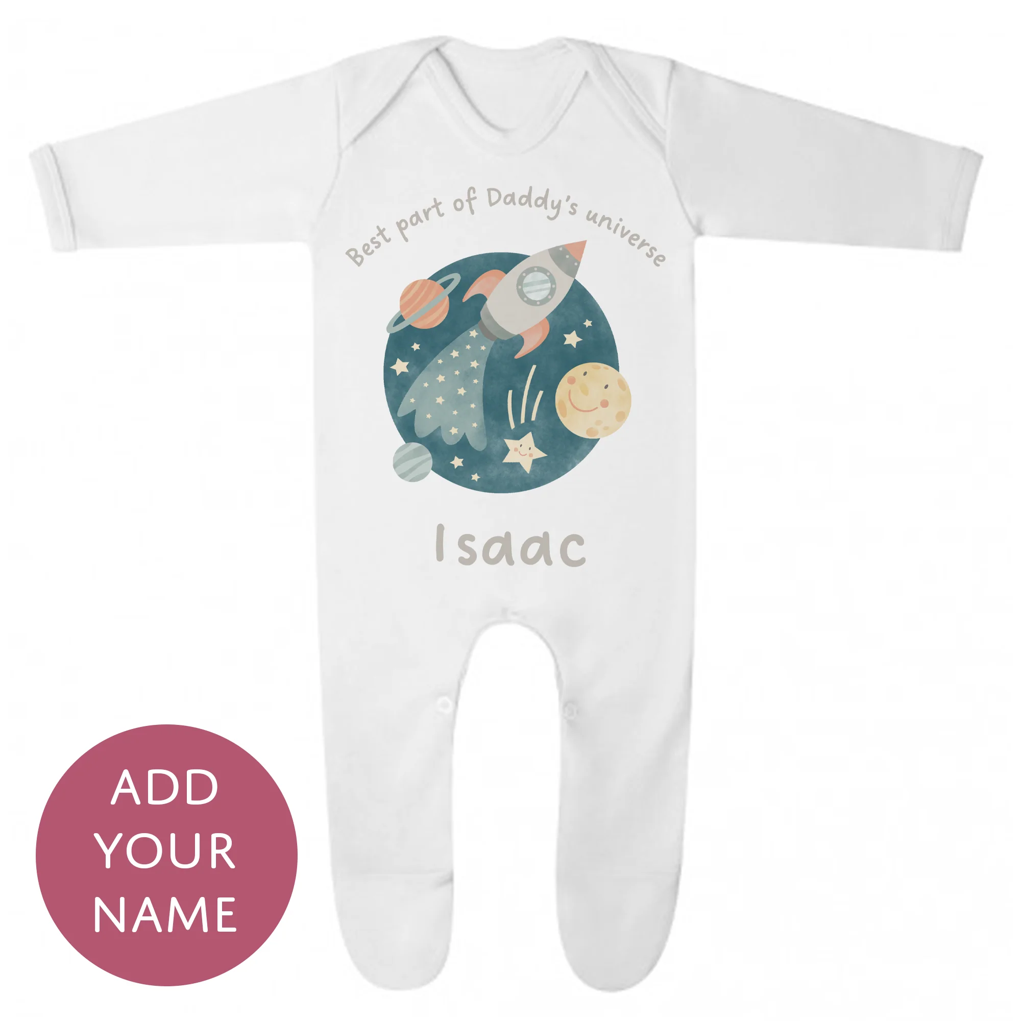 Personalised Matching Universe Set - Daddy and Baby Tshirt and Babygrow - My First Fathers' Day Gift - Image 2