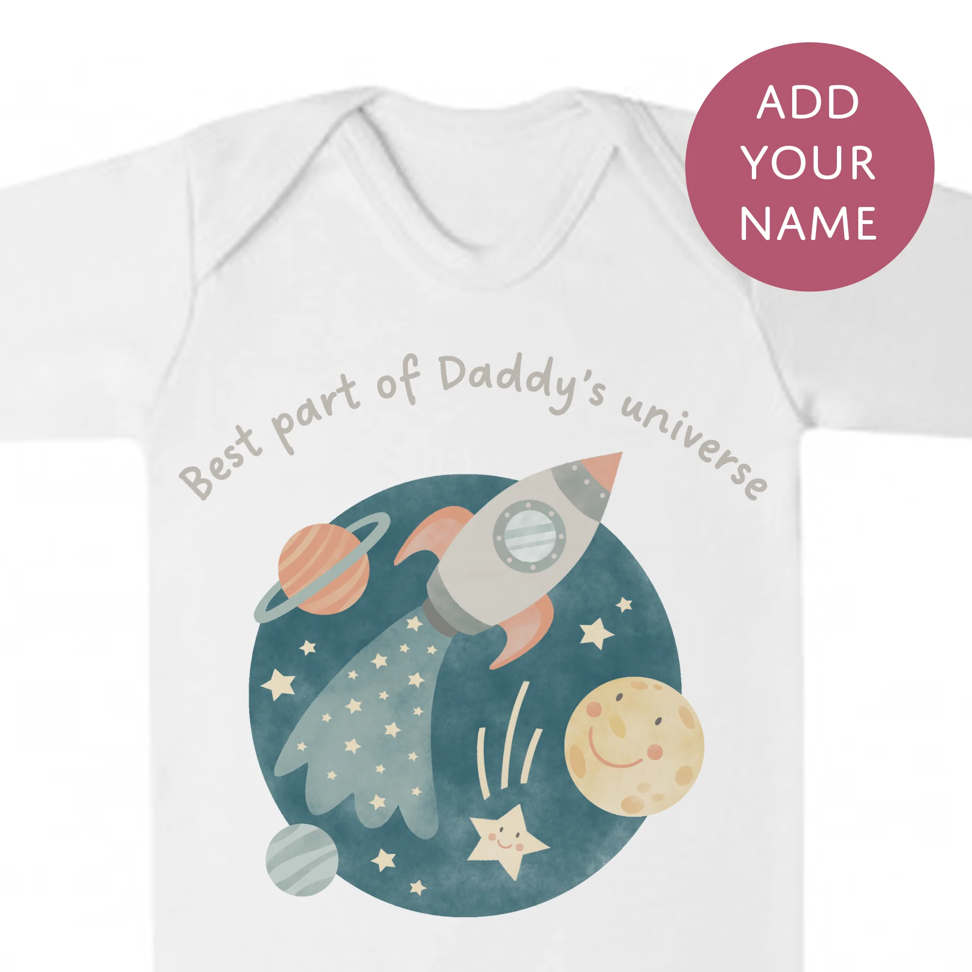 Personalised Matching Universe Set - Daddy and Baby Tshirt and Babygrow - My First Fathers' Day Gift - Image 4