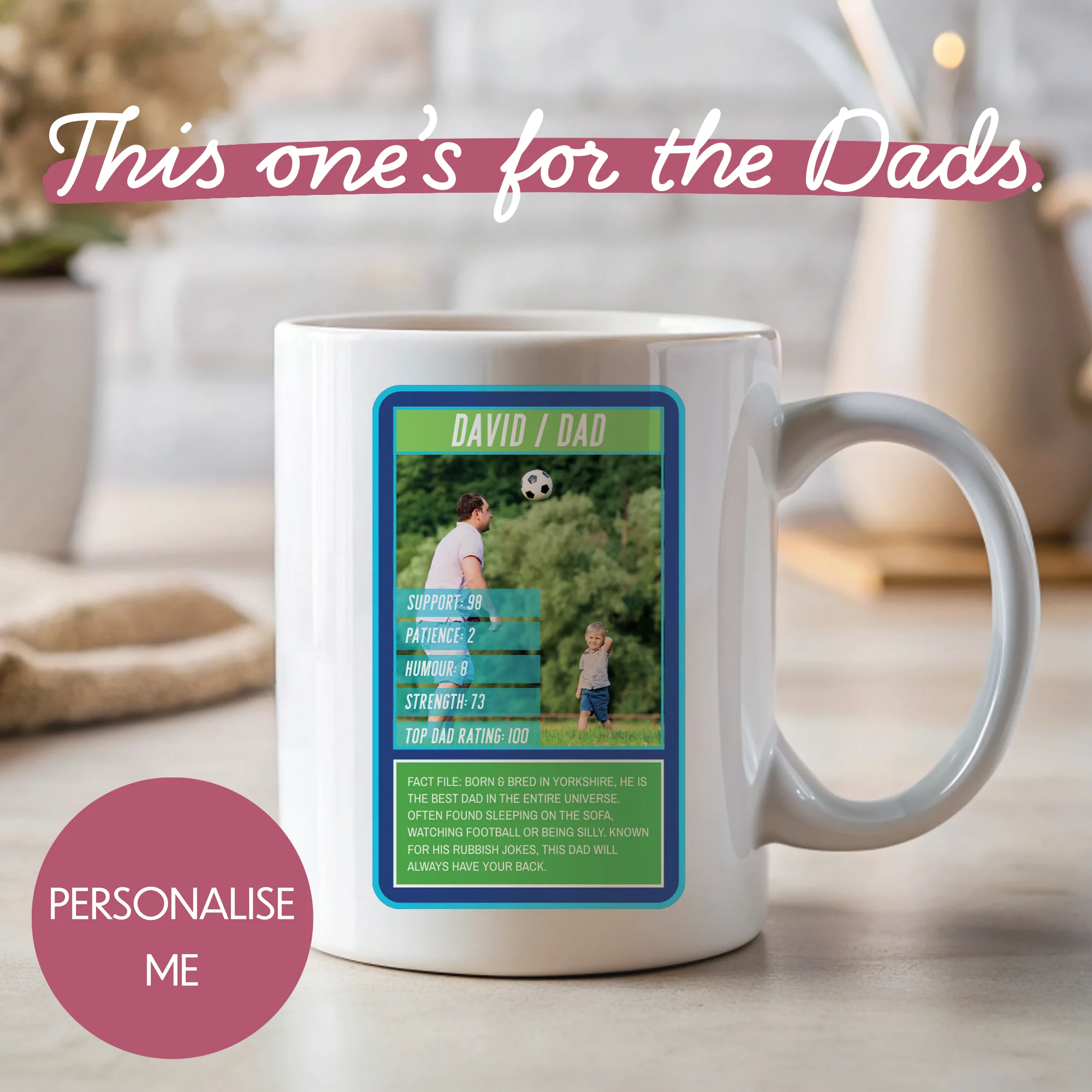 Personalised Mug - For Dad - Top Dad Card Design