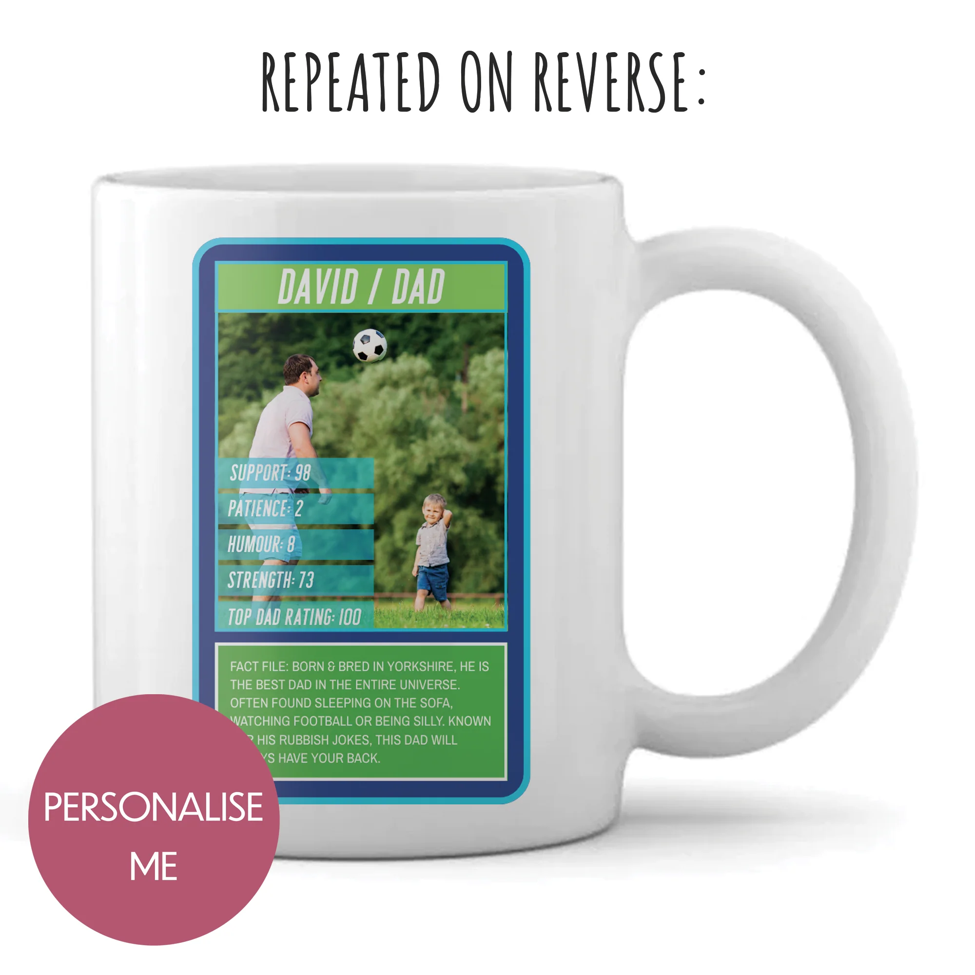 Personalised Mug - For Dad - Top Dad Card Design - Image 2