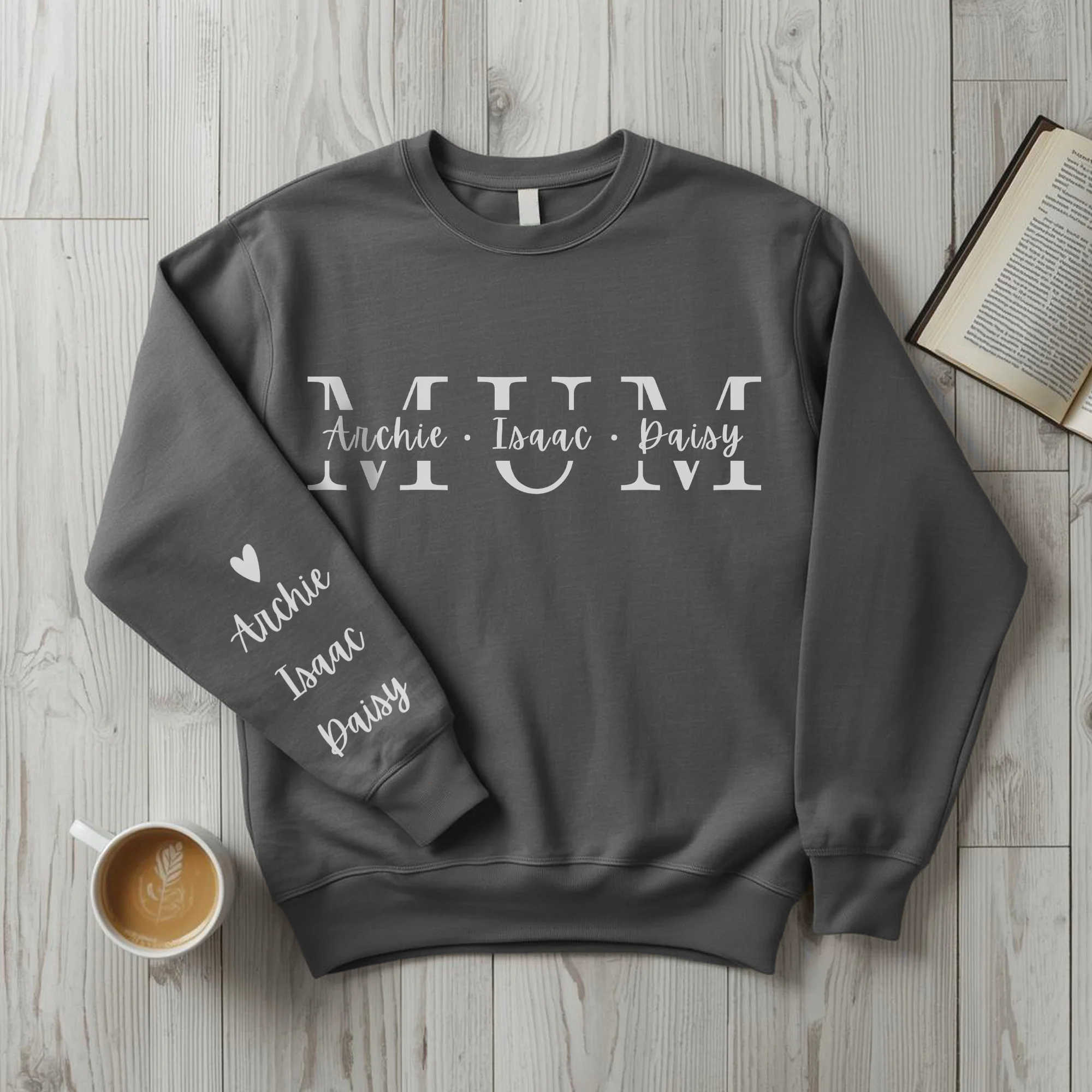 Personalised Mum Sweater with Kids Names - Custom Mothers Day Jumper - Image 19