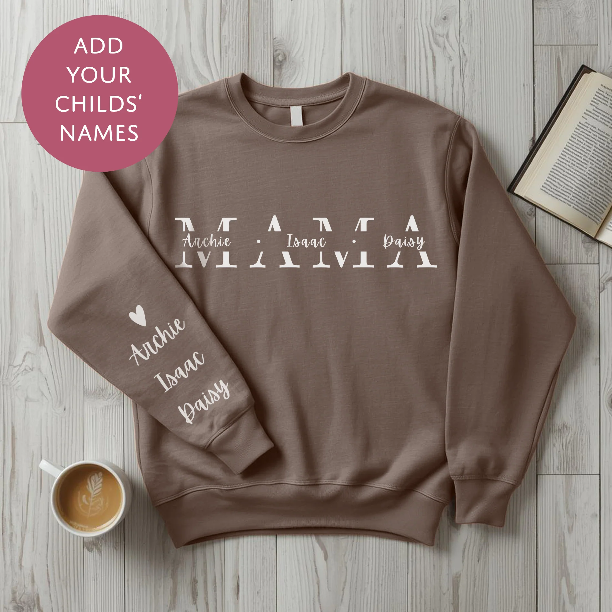 Personalised Mum Sweater with Kids Names - Custom Mothers Day Jumper - Image 4