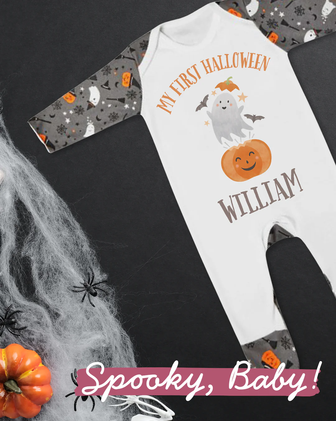 Personalised My First Halloween Babygrow - Cute Spooky Season Romper For Baby - 100% Cotton - Image 2