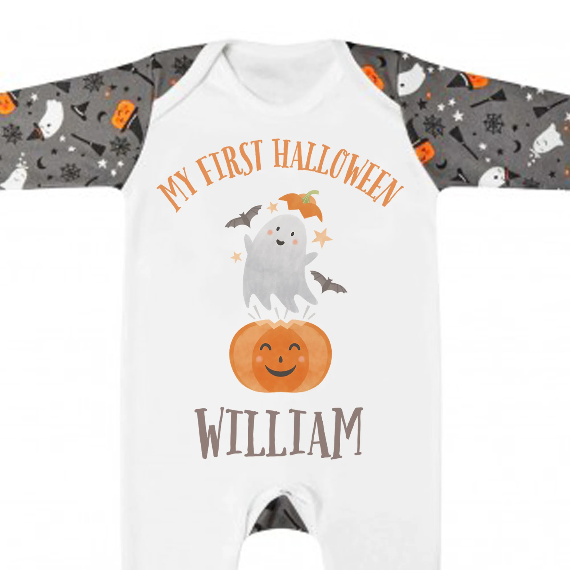 Personalised My First Halloween Babygrow - Cute Spooky Season Romper For Baby - 100% Cotton - Image 3
