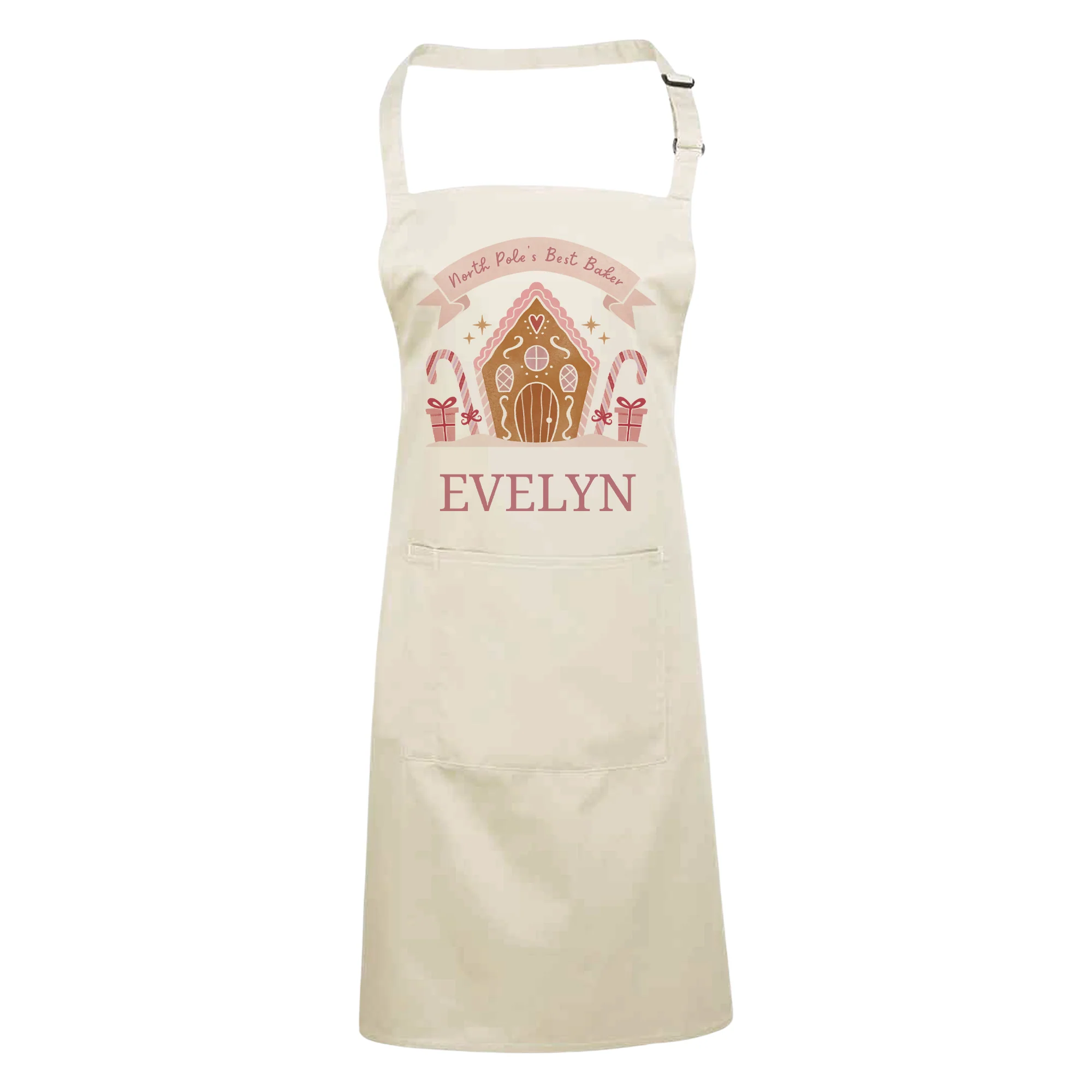 Personalised North Pole Kids Baking Apron (Kids One Size) - Magical Festive Childrens' Apron Gift - Image 2