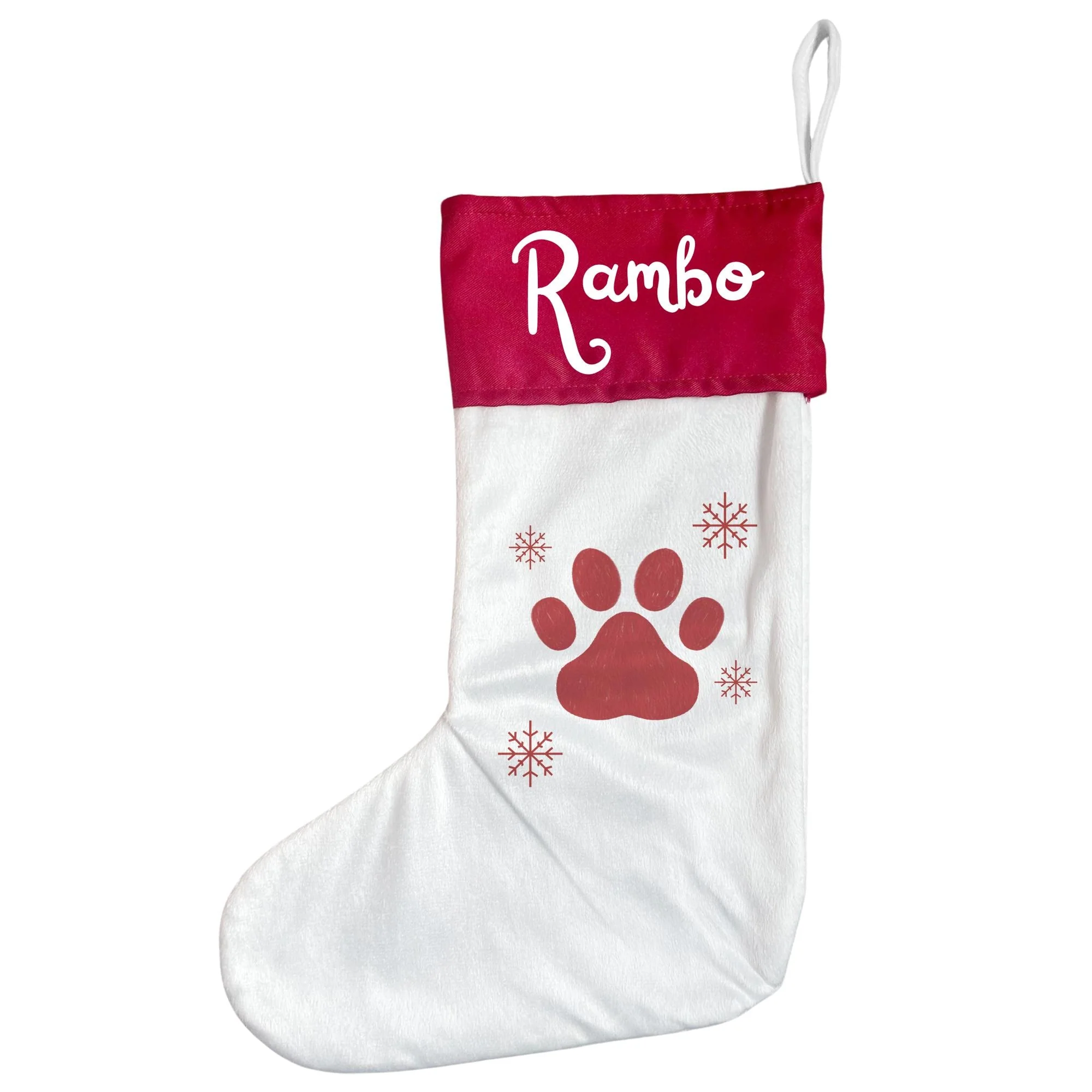 Personalised Pet Christmas Stocking with Paw Print - Image 3